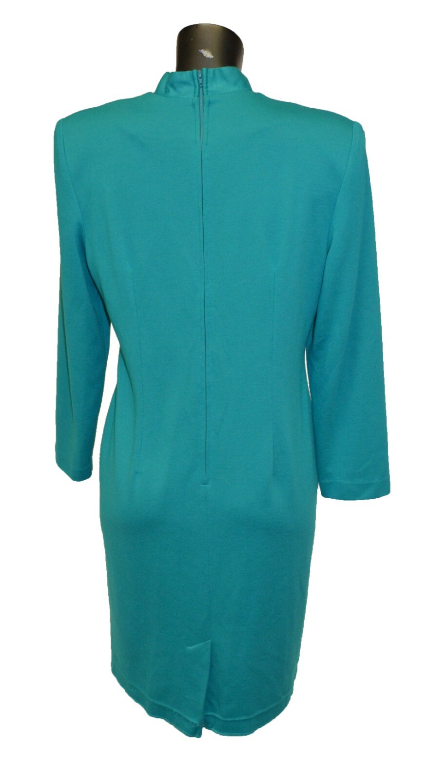 Bedford Fair Lifestyles Vintage 80s Turquoise Asian Inspired Dress sz 12P