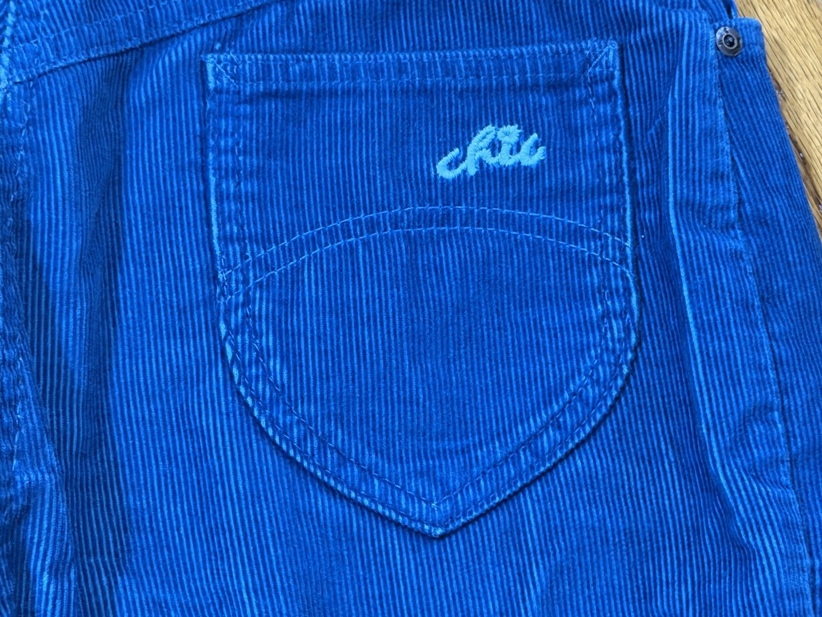 Vtg 1980s Chic by H.I.S. Teal Blue Corduroy Pants Women’s 30″ Waist x 25″ Inseam