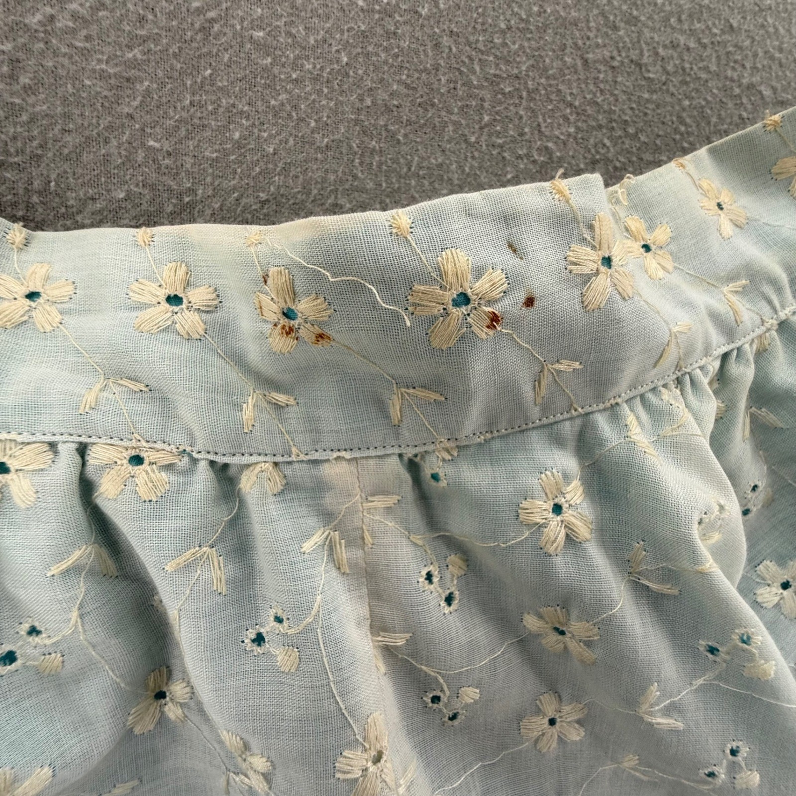 Vintage Square Dance Western Prairie Full Circle Eyelet Lace Pinafore Dress M