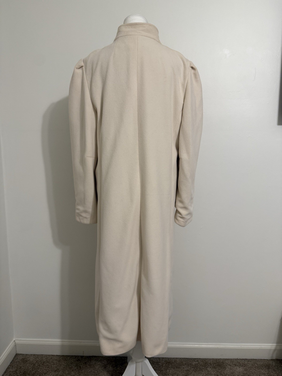 Vintage Kashmiracle Long Cream Trench Coat Wellington Fashions USA Size M Fall