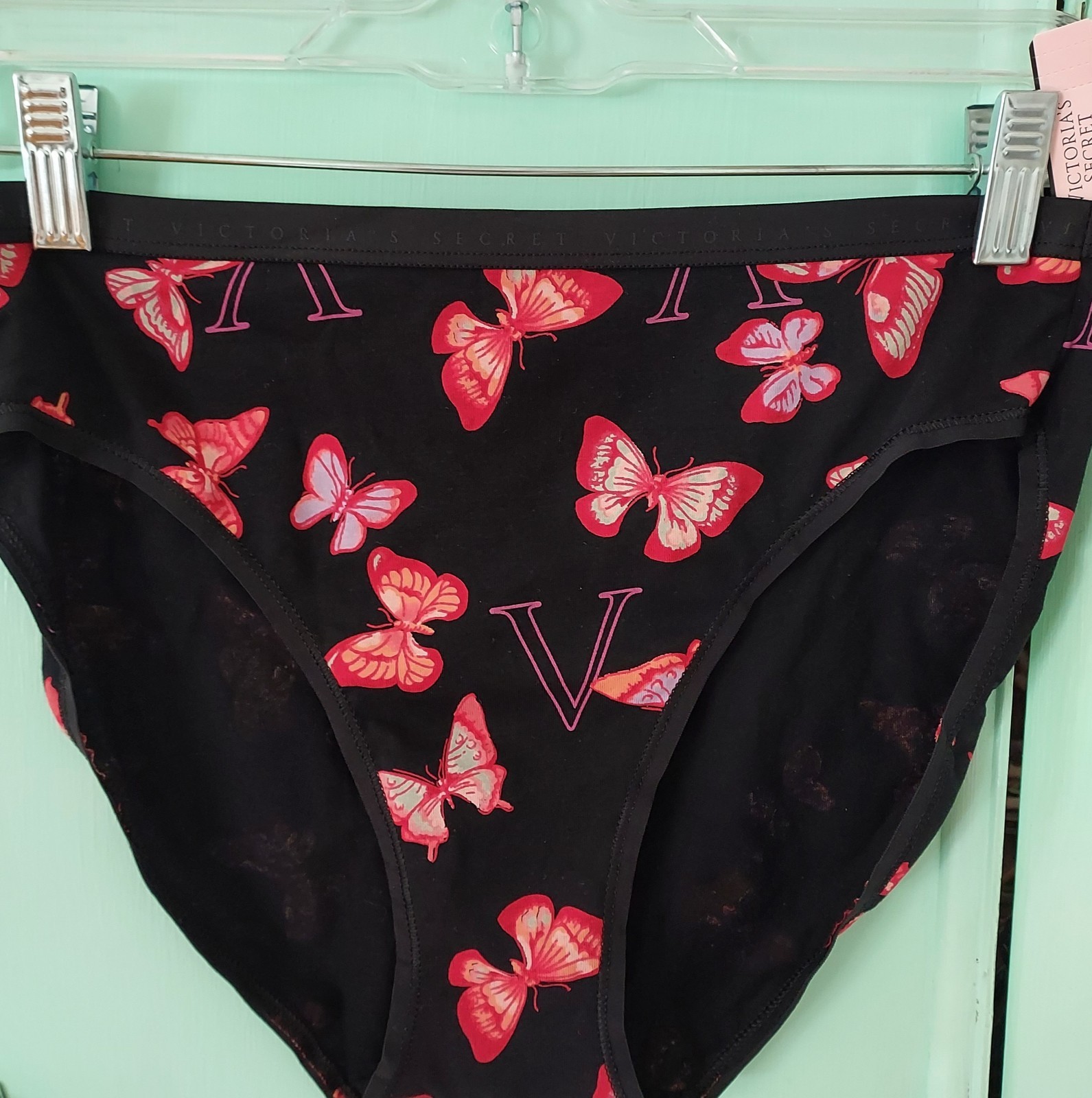 Victoria’s Secret Hi Leg Brief Panties Butterflies Large Nwt! (2 pair)