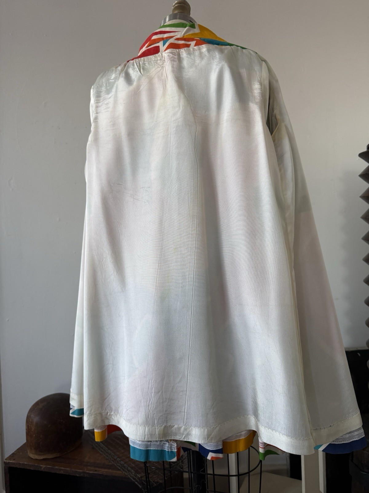 60s Mod Psychedelic Pop Art Print A-Line Swing Coat/ Statement Jacket/Mini Dress