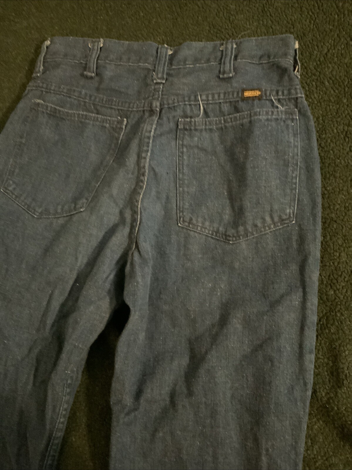 Vintage 60’s 70’s Womens Maverick Blue Bell Front Pocket Button Jeans 27” Tag 30