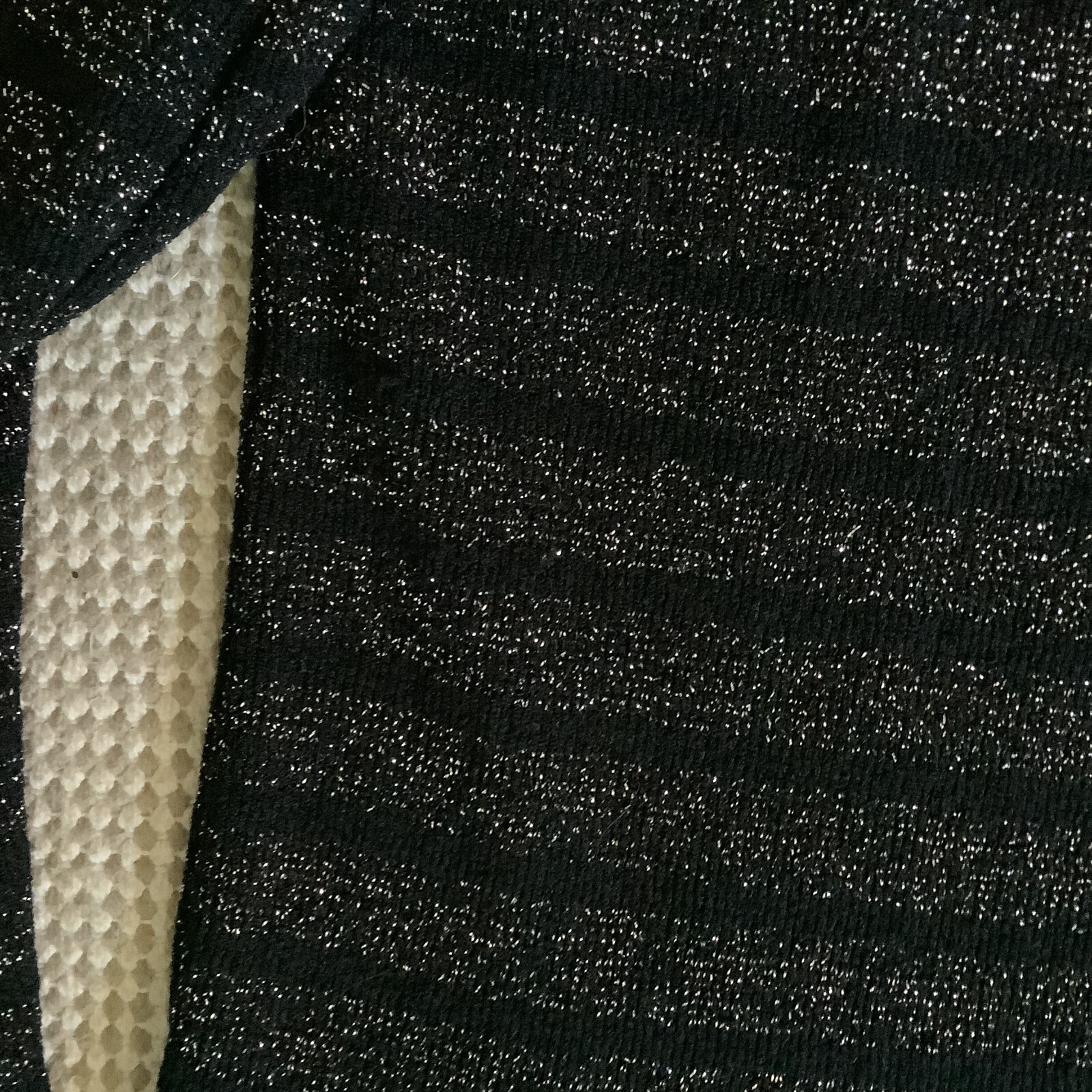 Kenneth Knits thin metallic sliver black turtleneck women’s sweater size S/M