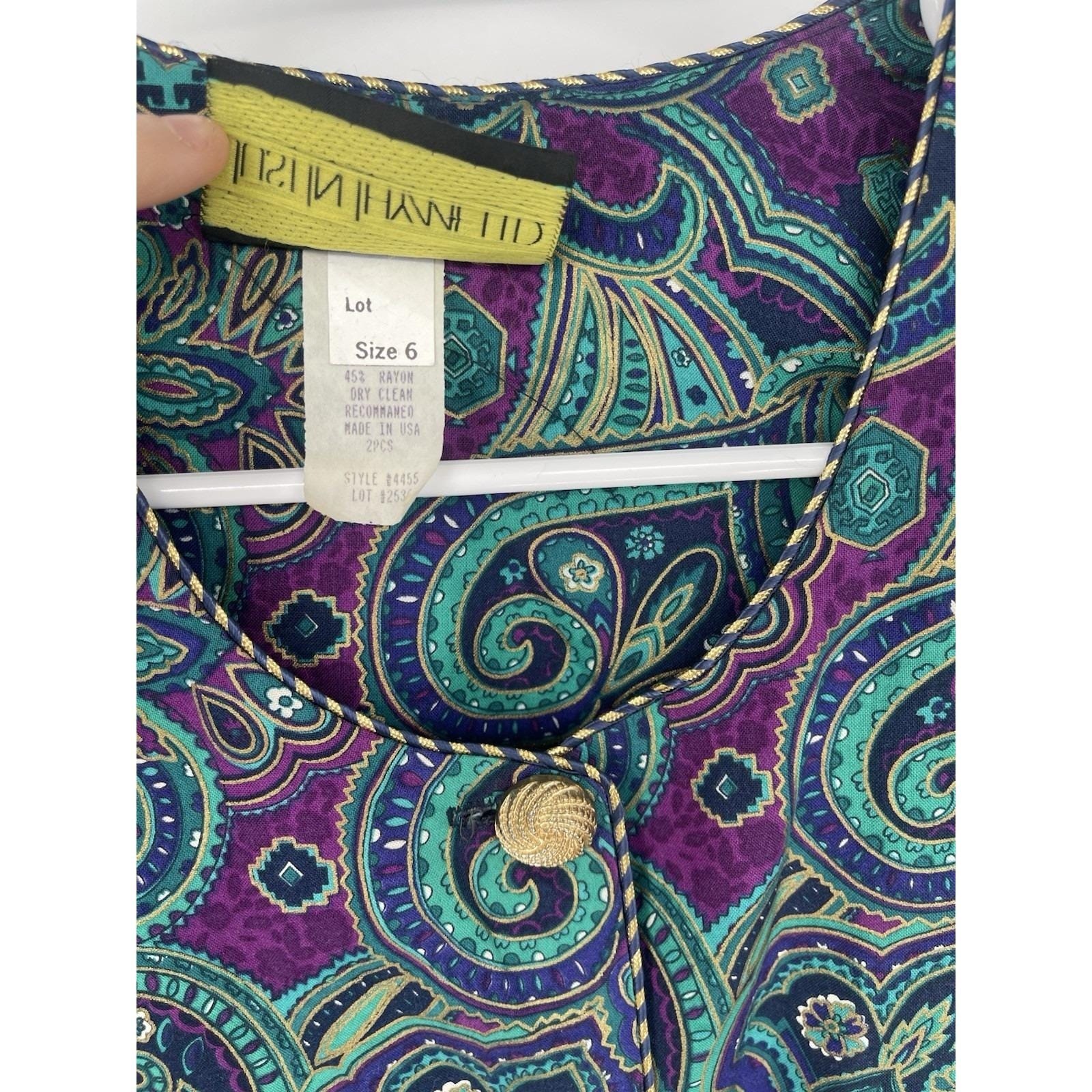 vtg just in thyme ltd womens size 6 floral jacket rayon blend Shoulder Pads