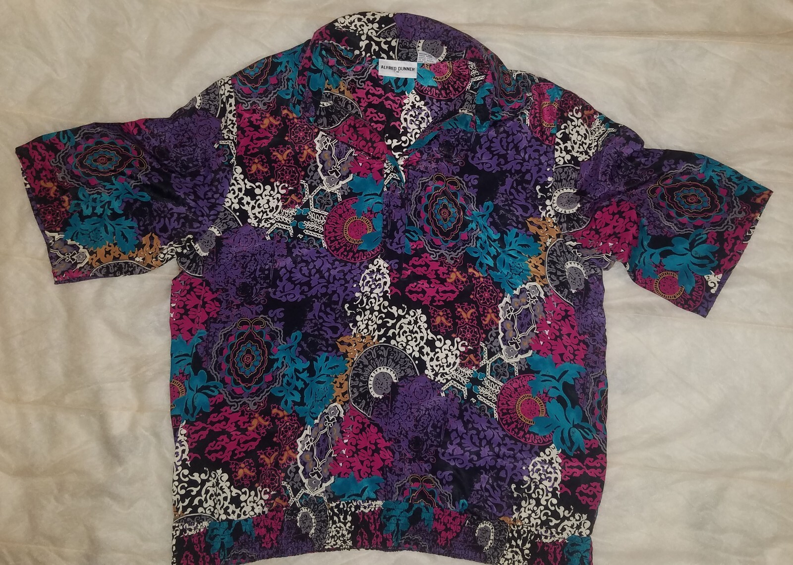 Vintage Designer Multicolor Blouse Polyester Size 16