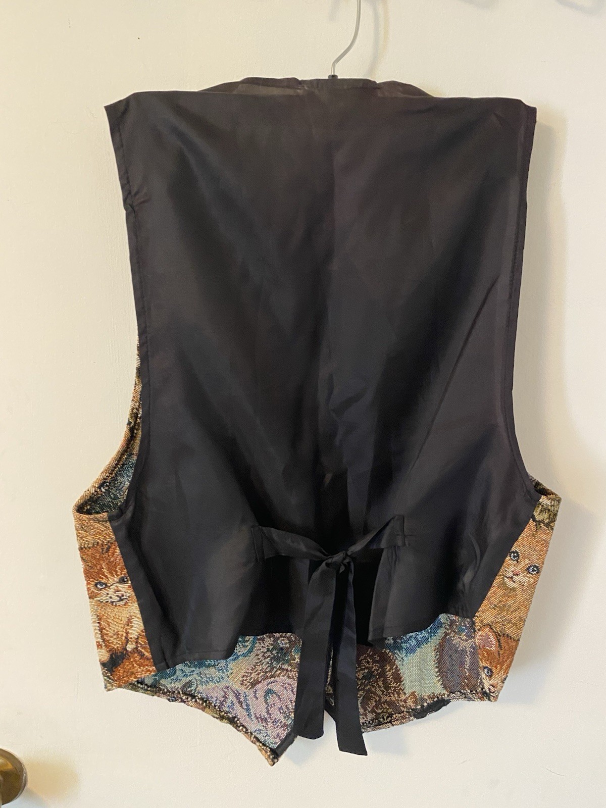 Facets by mirrors vintage vest 80s/90s Cat Tapestry Vest Whimsical Granny M/L
