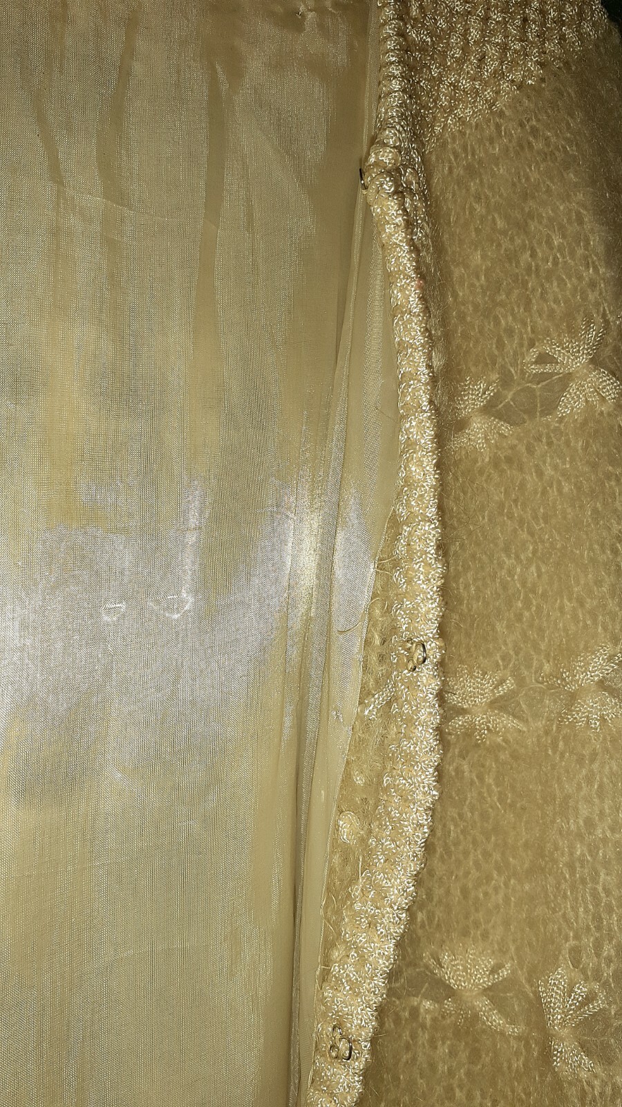 Beige Mohair Wool Cardigan Fully Lined by Cyn Les made in Hong Kong Vintage
