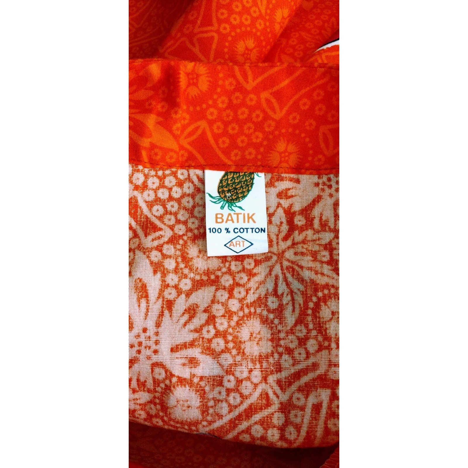 Hawaiian 90s Vintage Zip-Front Batik Orange Floral Muumuu Dress OSFM NWOT