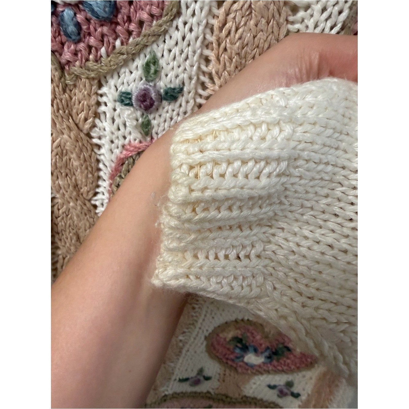 Beldoch Popper Vintage Oversized Grannycore Heart Sweater Size Small