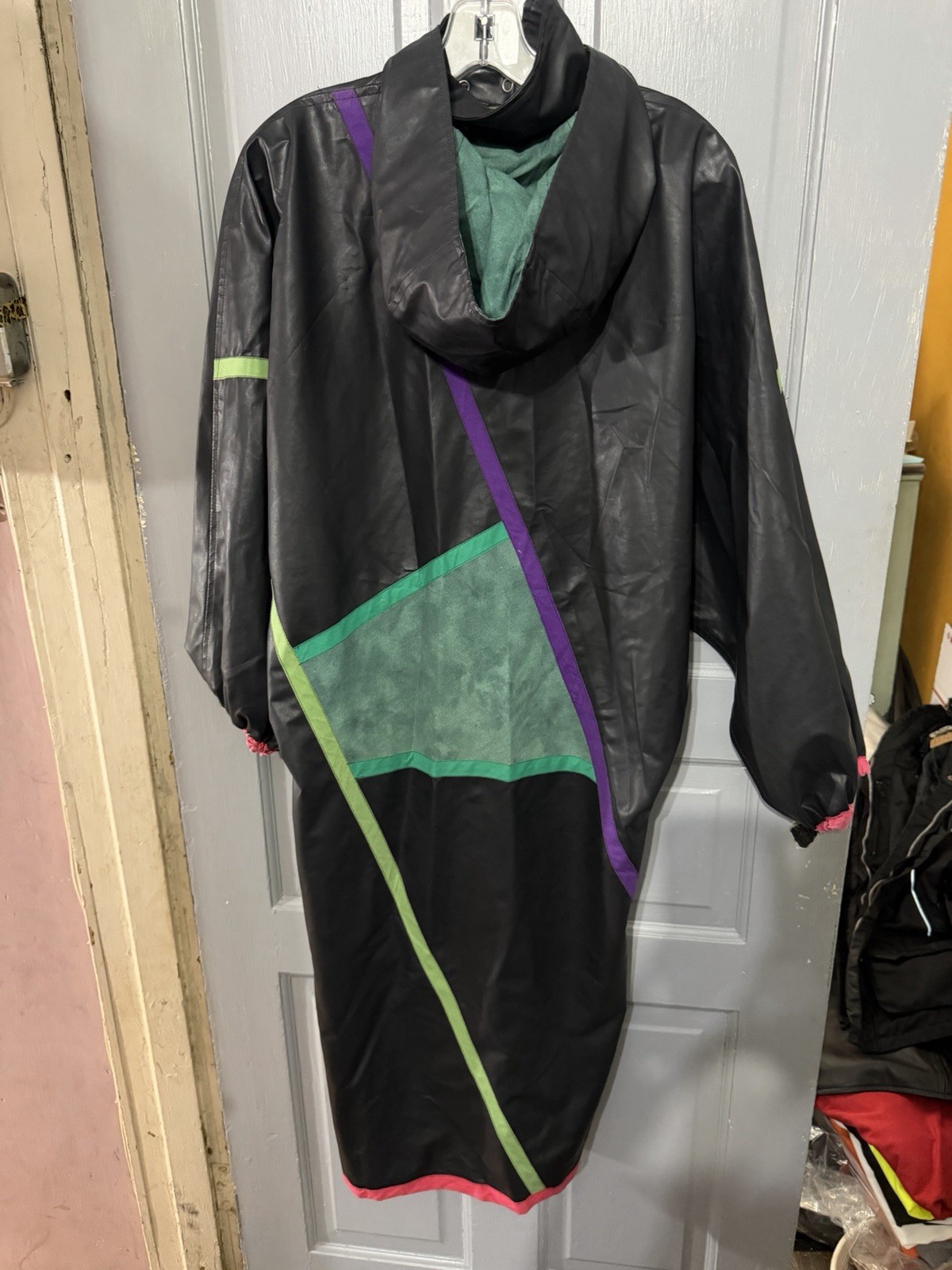 Iris Mansard Rain Coat Vintage Art to Wear Geometric Sz. L France 90s Rare