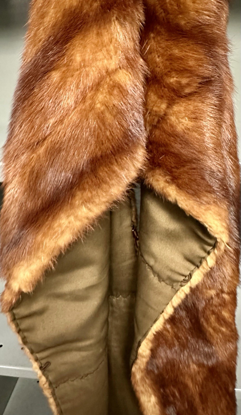 Vintage XLong Stunning Brown Red Russian Sable Mink Fur Stole Wrap 79” X 13”