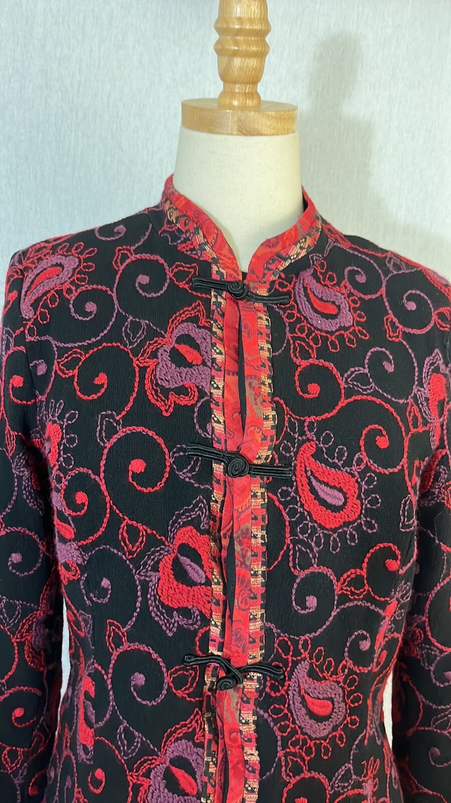 Vintage Canvasbacks Embroidered Jacket 10 Virgin Wool blend Wearable Art