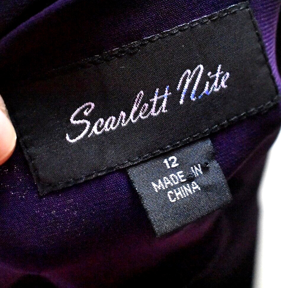 Y2K Scarlett Nite Cocktail Party Formal Dress Size 12 Purple VTG 90s 2000s