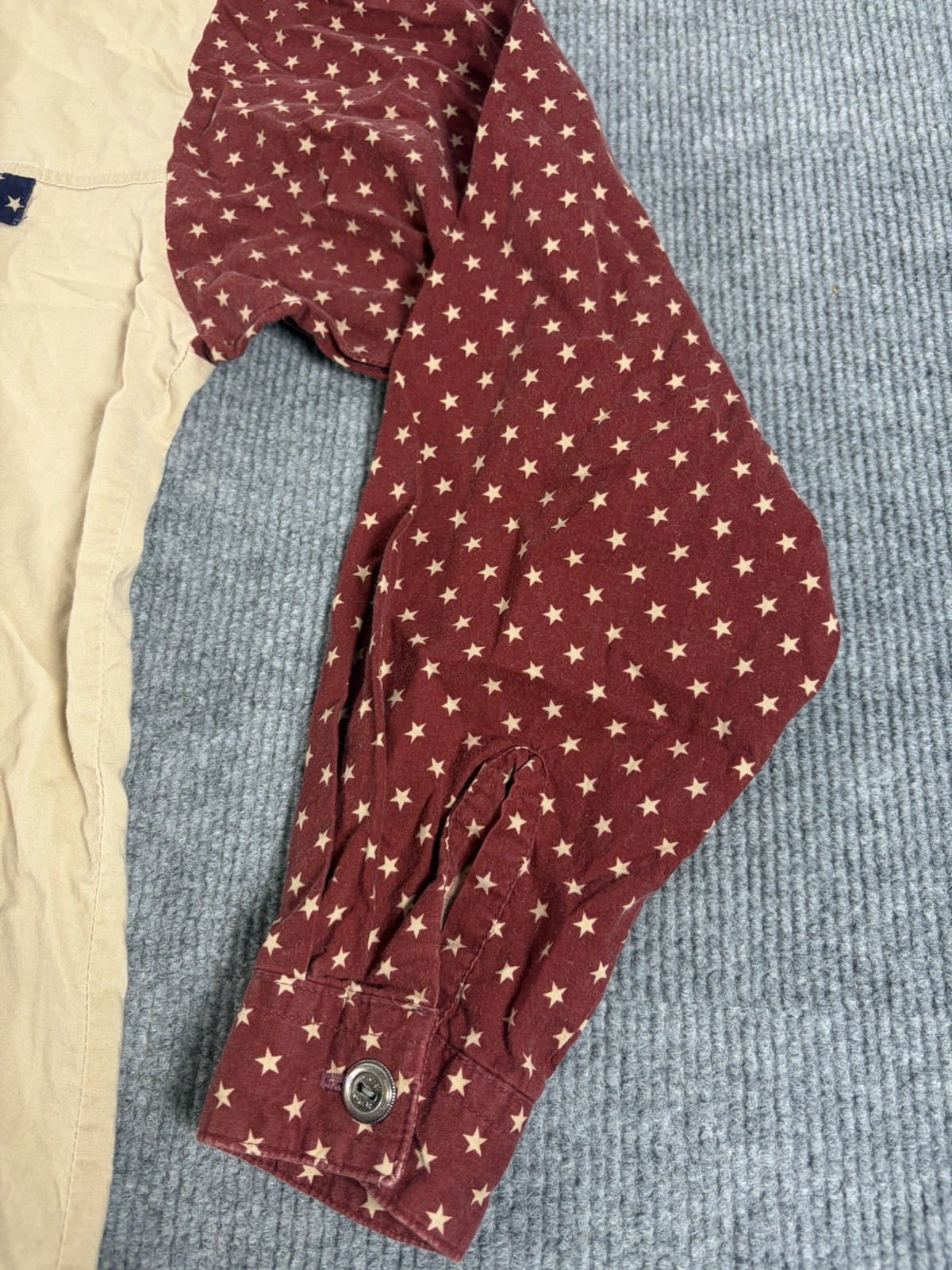 Vintage P.S. & Rhinestones Panhandle Slim Western Shirt Stars Print Size Medium