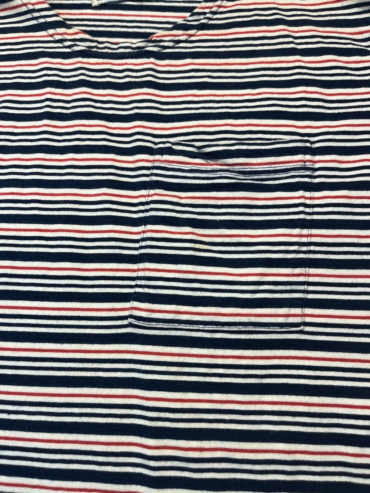 1980/90s Women’s Red/wht/blu S Sleeve Knit Top W/pocket