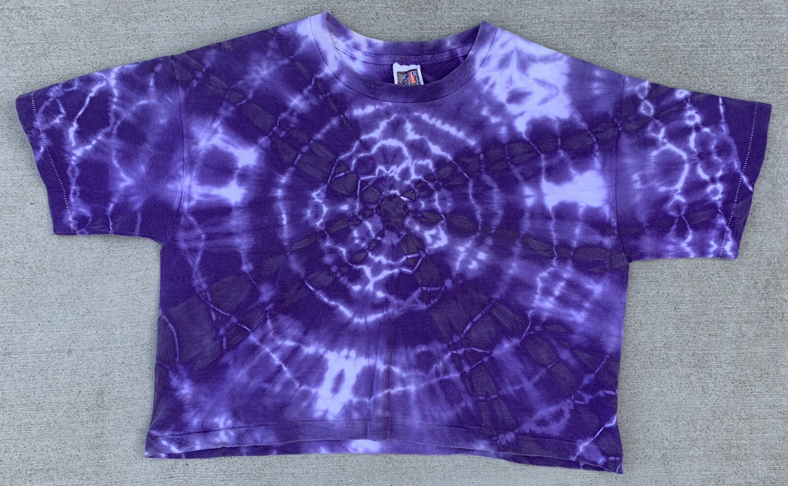 Vintage Fun N Sun T-Shirt Tie Dye Crop Top made in USA one size