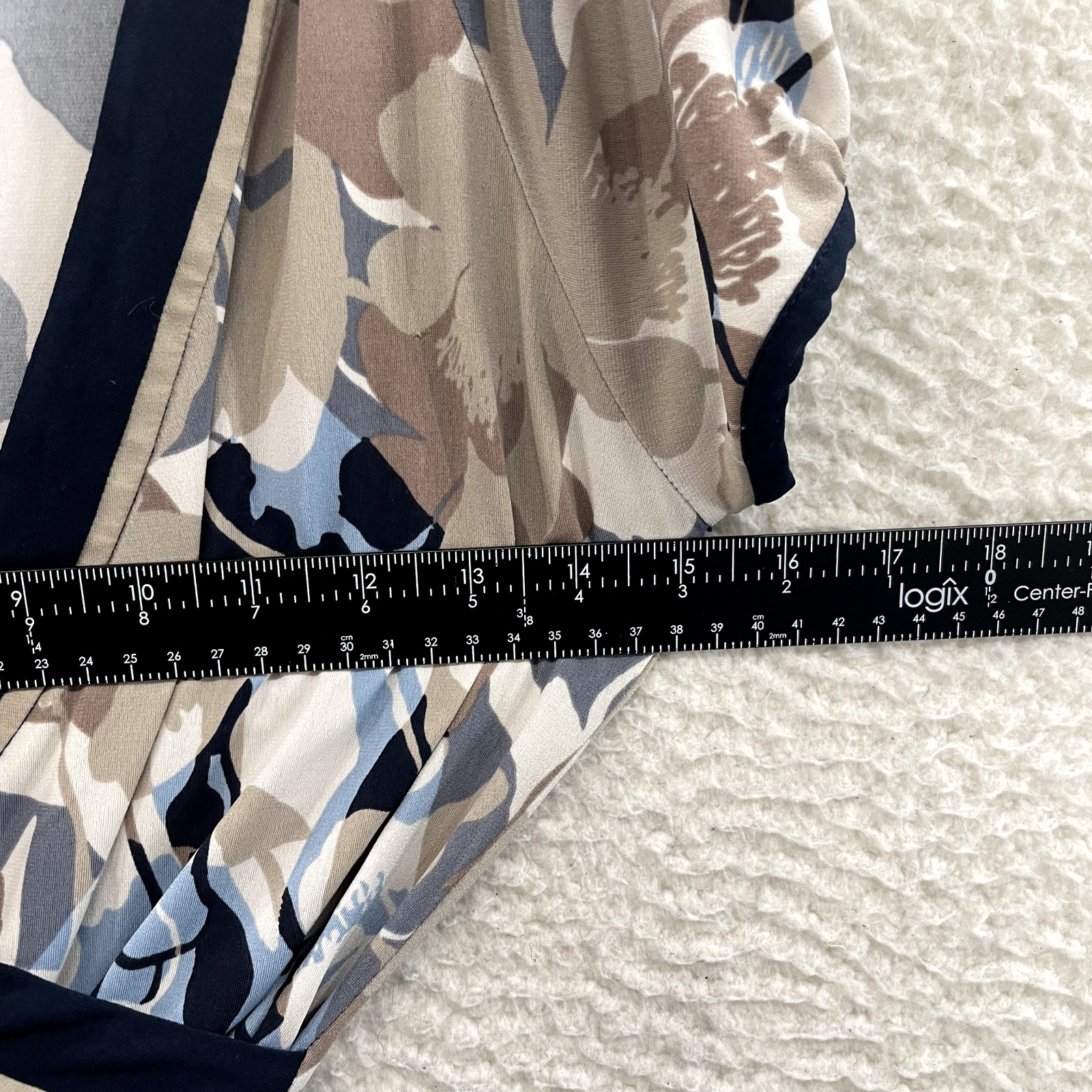 Y2K Vintage Wrap Top Medium Floral Slinky Stretch Cap Sleeve Corpcore Office