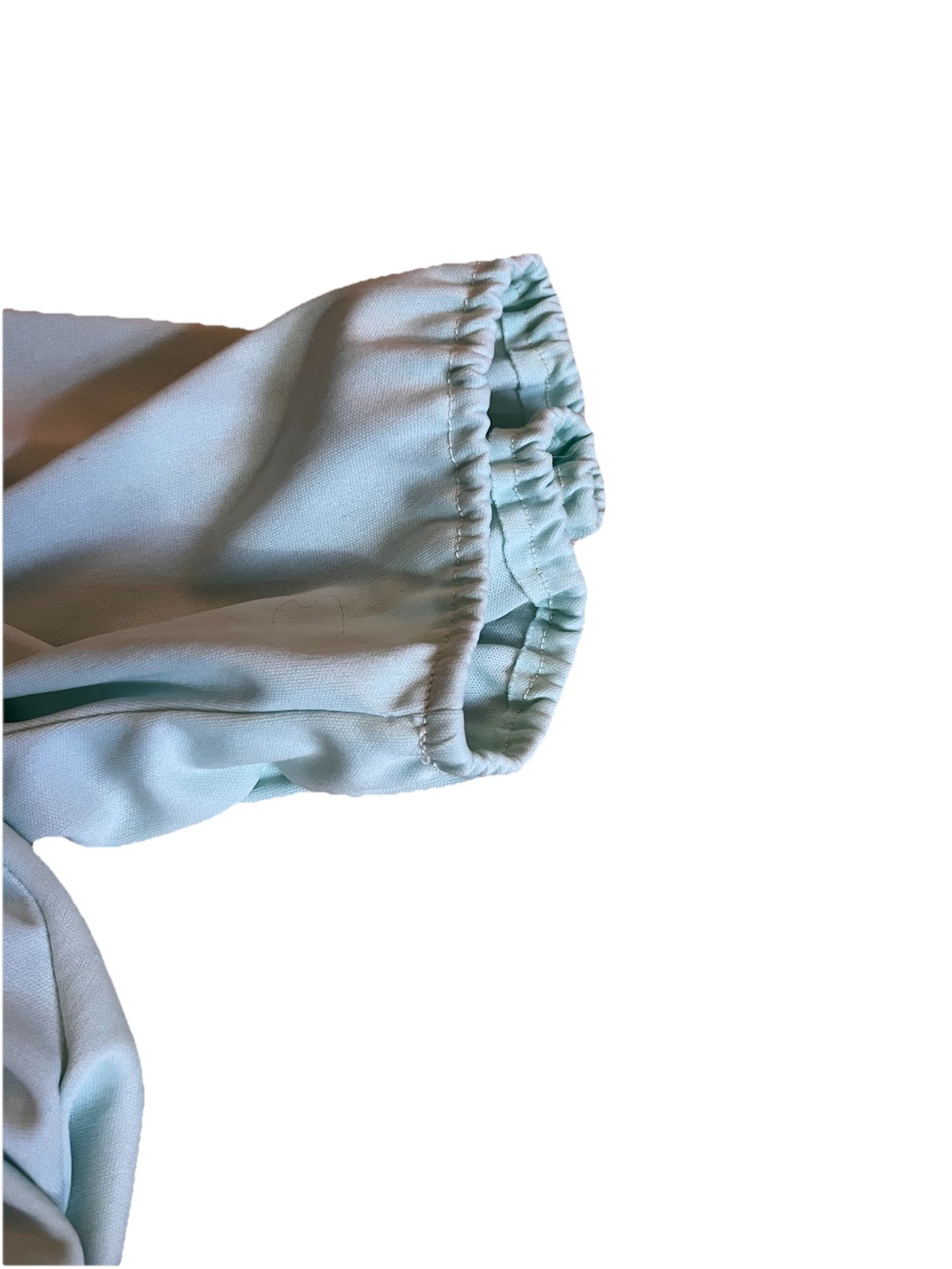 Mint green vintage 70s dress with lace detailing. Size Small