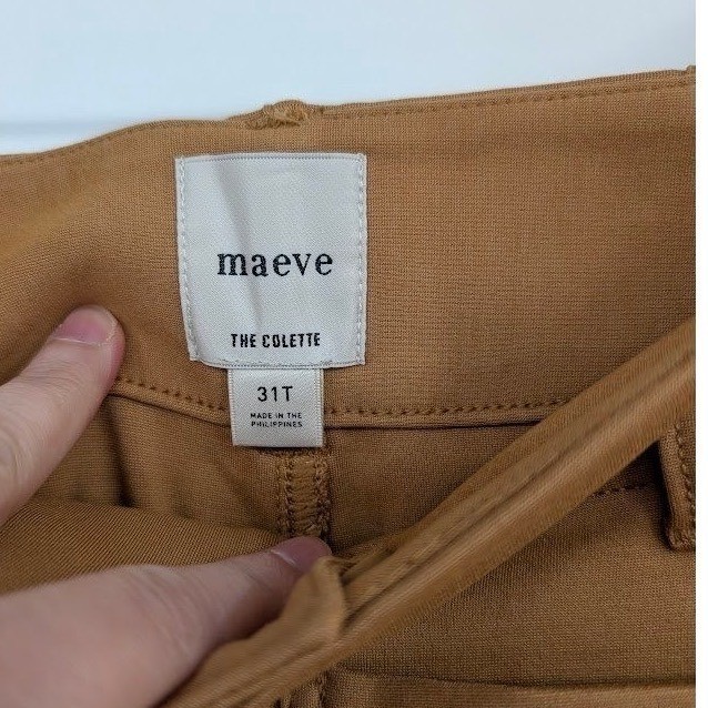 Anthropologie Maeve The Colette Wide Leg Crop Pants Tan NWT Womens 31T
