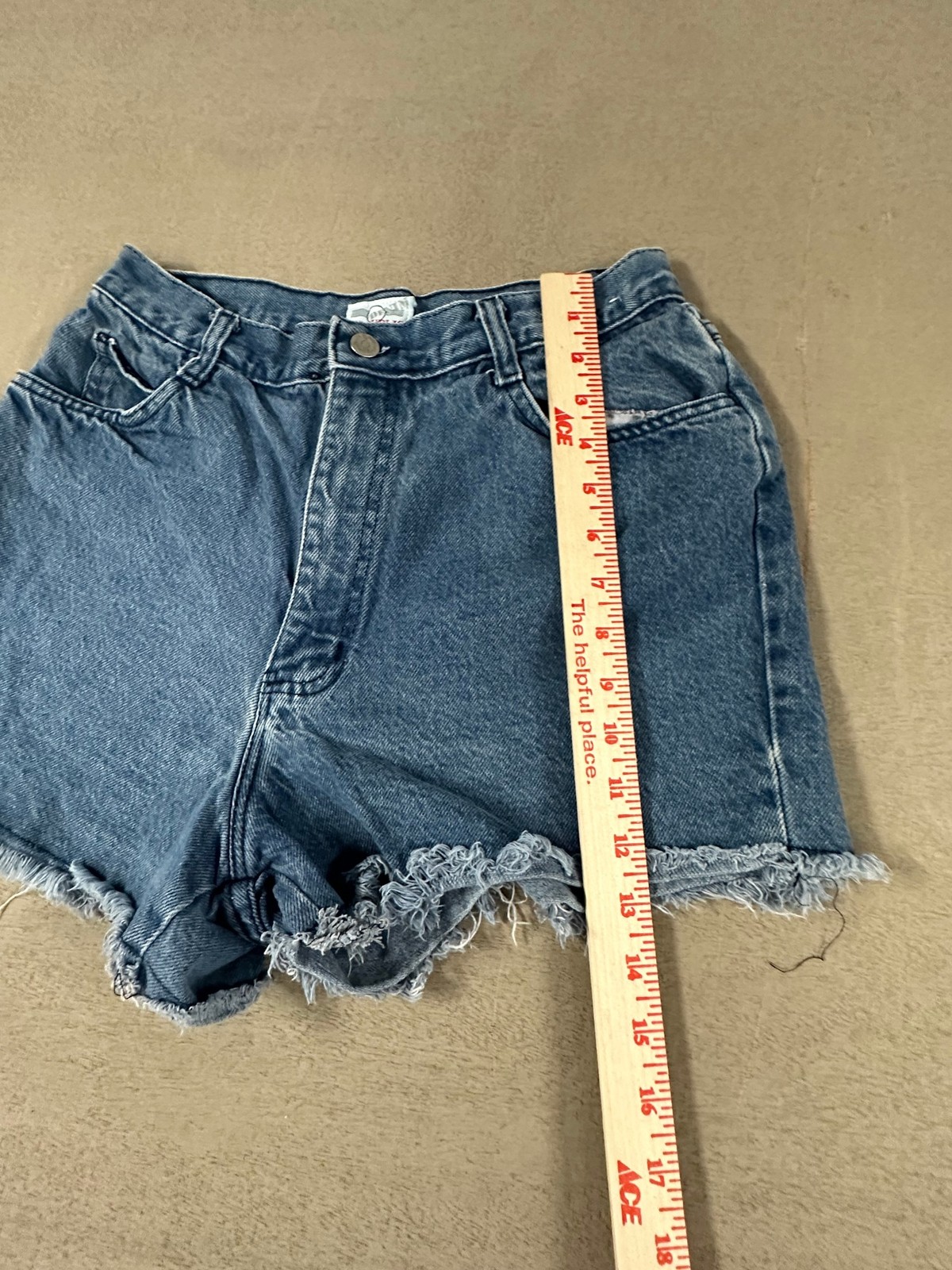 Vtg Denim Republic Jean Shorts Juniors 13/14 High Rise Mom Cut Off Fray USA MADE