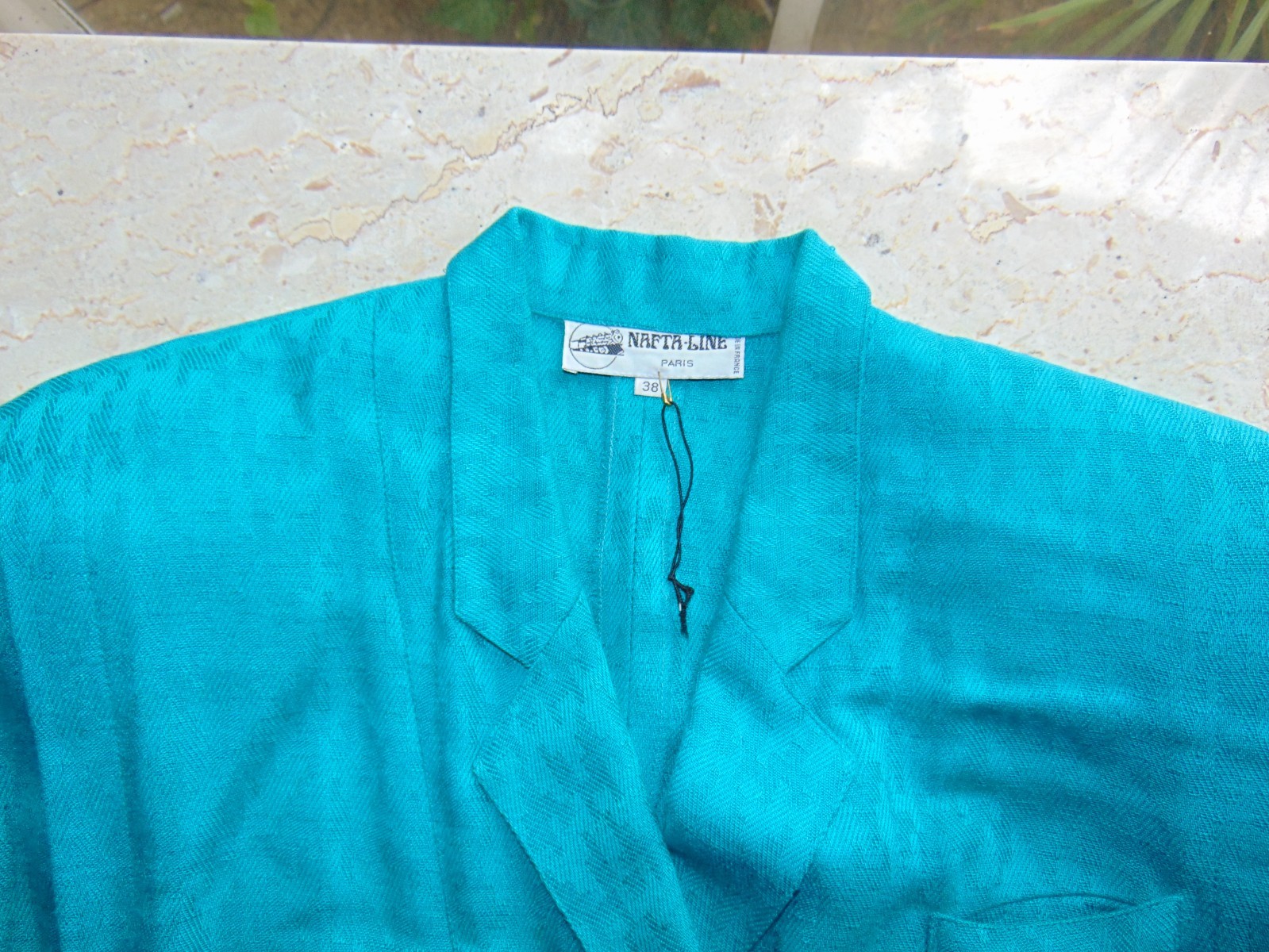 Vintage 80s NAFTA – LINE Dress France Fitted Secretary Geek Green Black 38/8 US