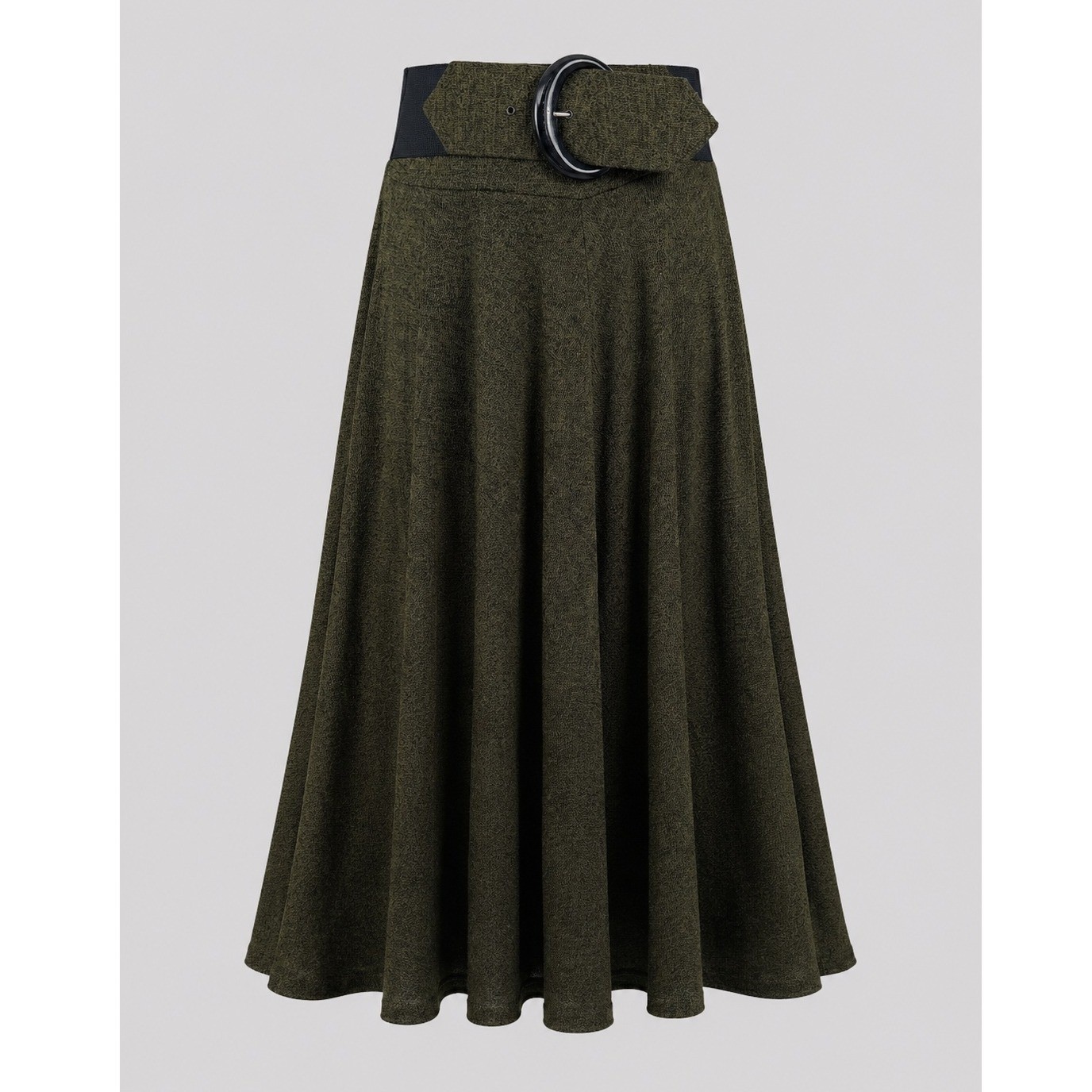 Vintage Y2K d’knits Olive Green Marled Knit Maxi Skirt with Oversized Belt Men M