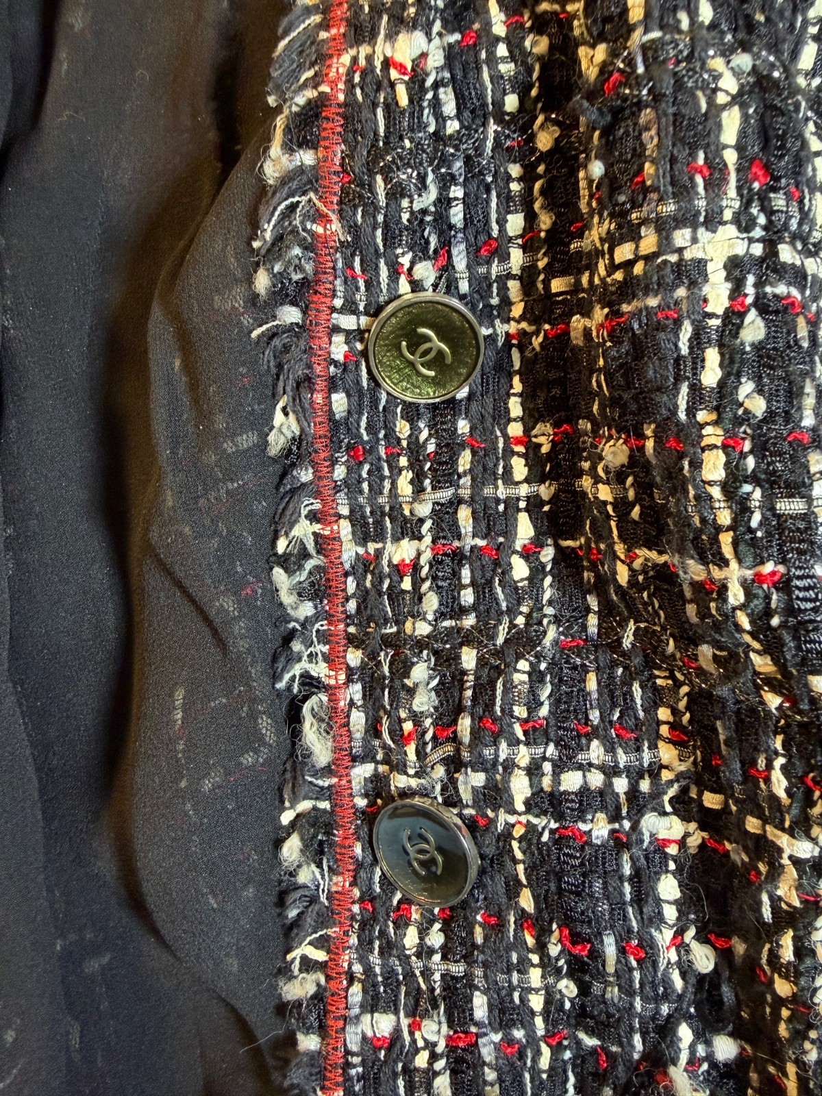 Chanel Vintage Tweed Jacket 2005 Karl Lagerfeld FR 42 (Tailored w/ all fabric)
