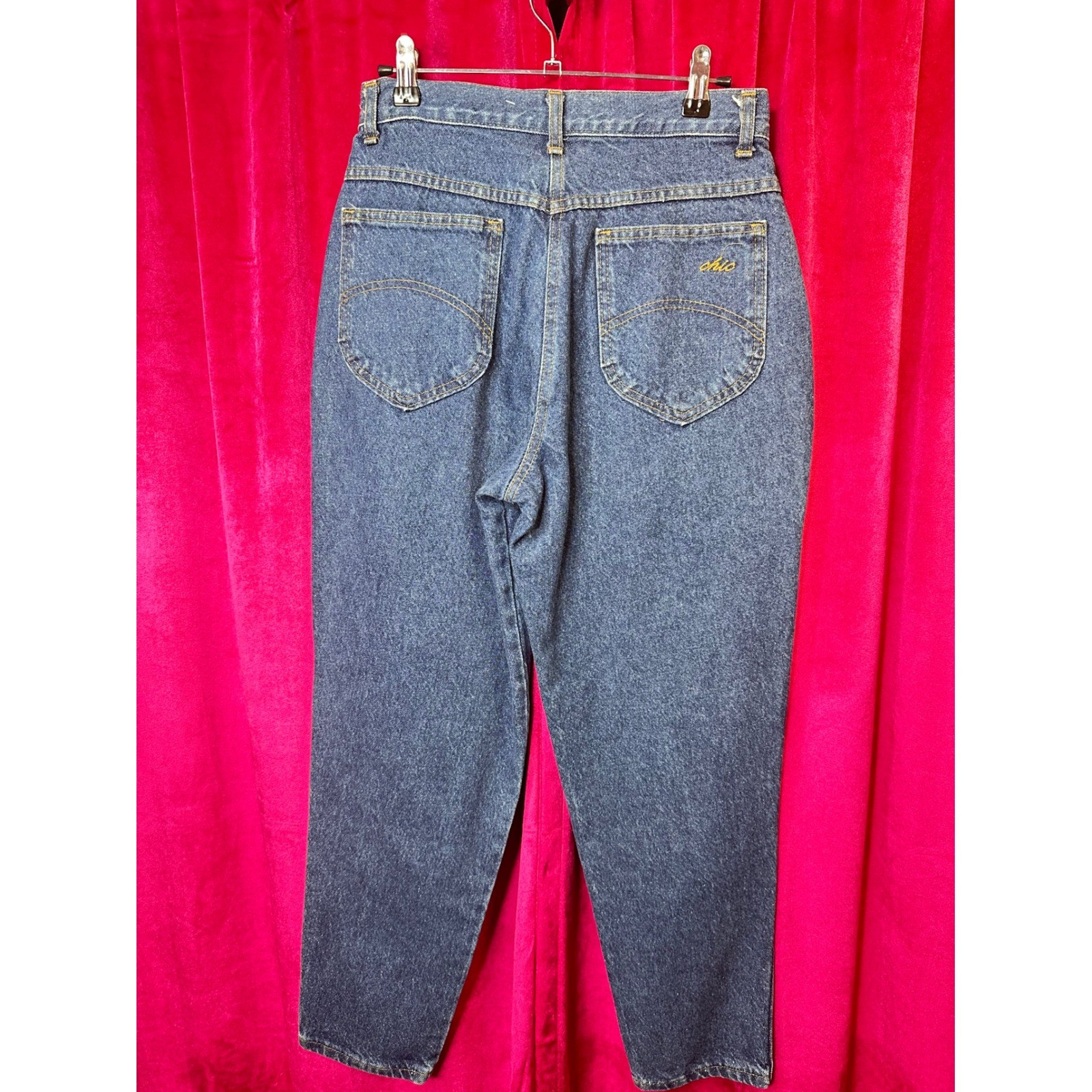 Chic Vintage High Waisted Mom Jeans Medium Wash Tapered Leg Petite 10P