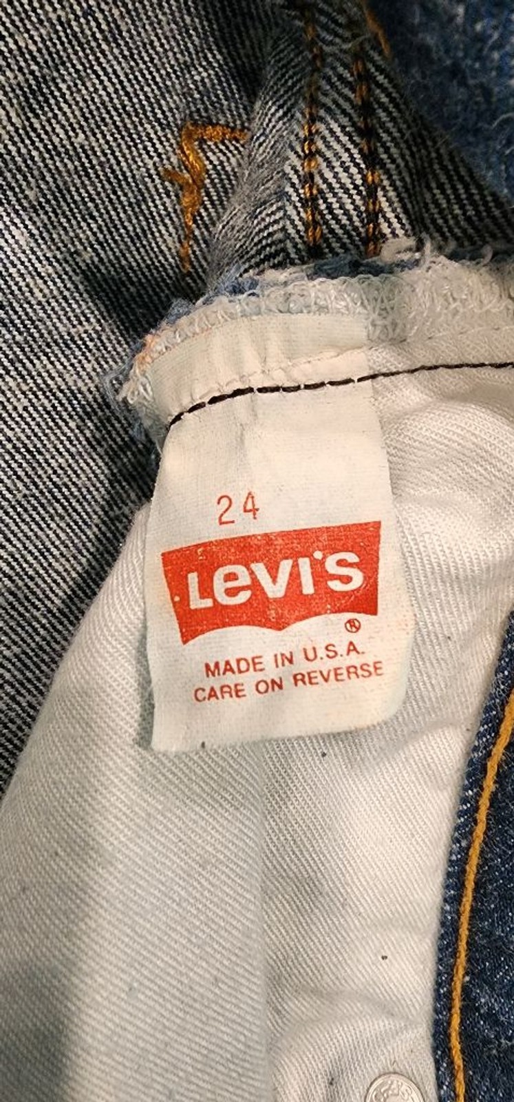 Vintage Levi’s Button Fly High Waist Jeans Made USA 501 Style Selvedge Denim 24