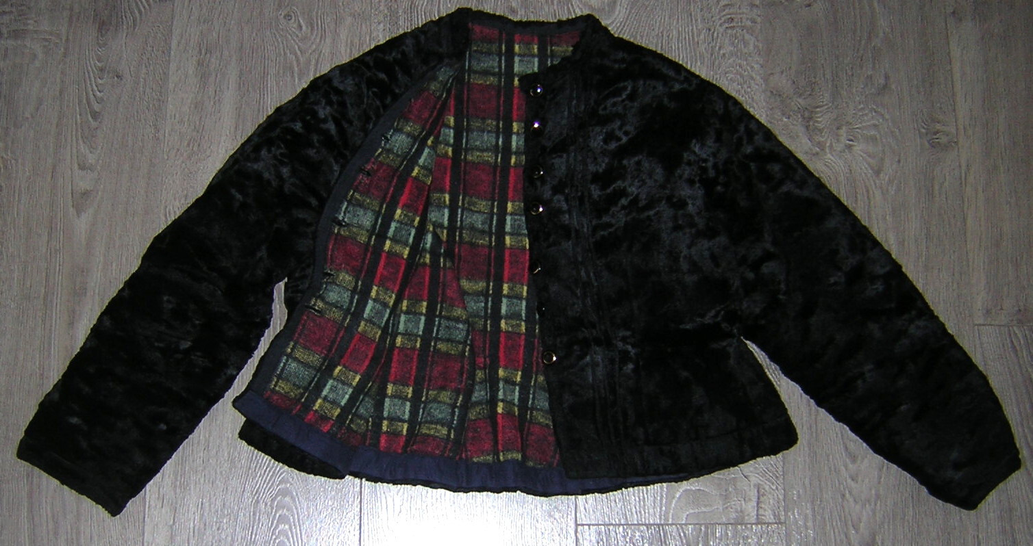 VINTAGE ANTIQUE CZECH WOMENS WINTER PEASANT FOLK COSTUME FUR JACKET MORAVIAN
