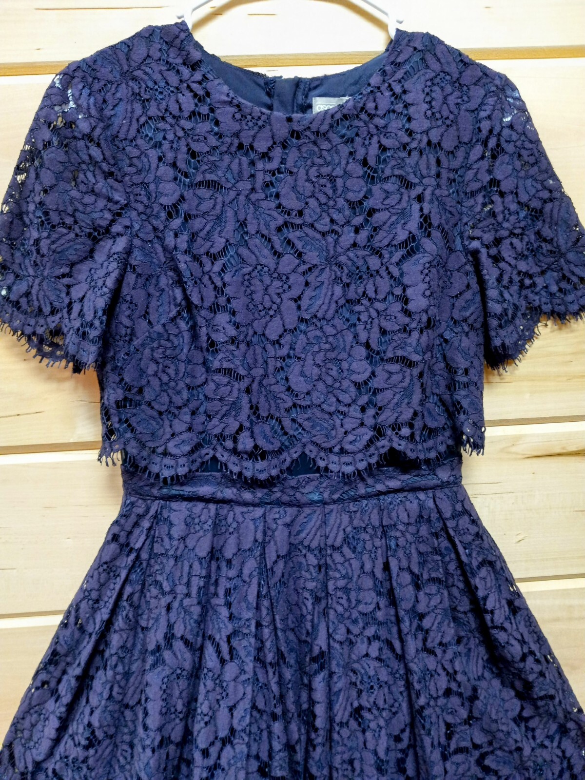 Elegant ASOS Maxi Fit and Flare Lace Party Dress Purple and Blue. Size 4. #A