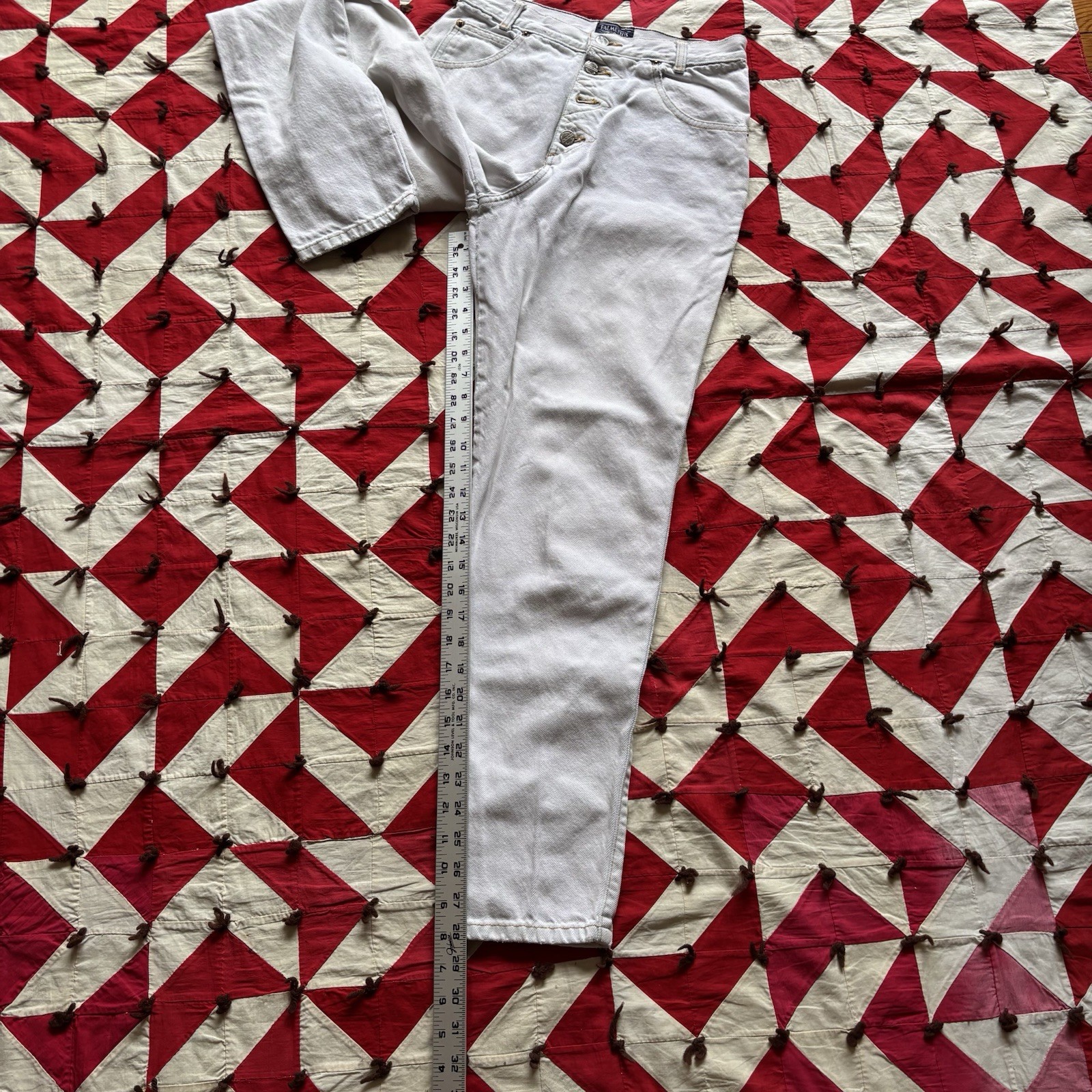 Vintage 1980s Taper Leg Bleached White Denim As Is Women’s