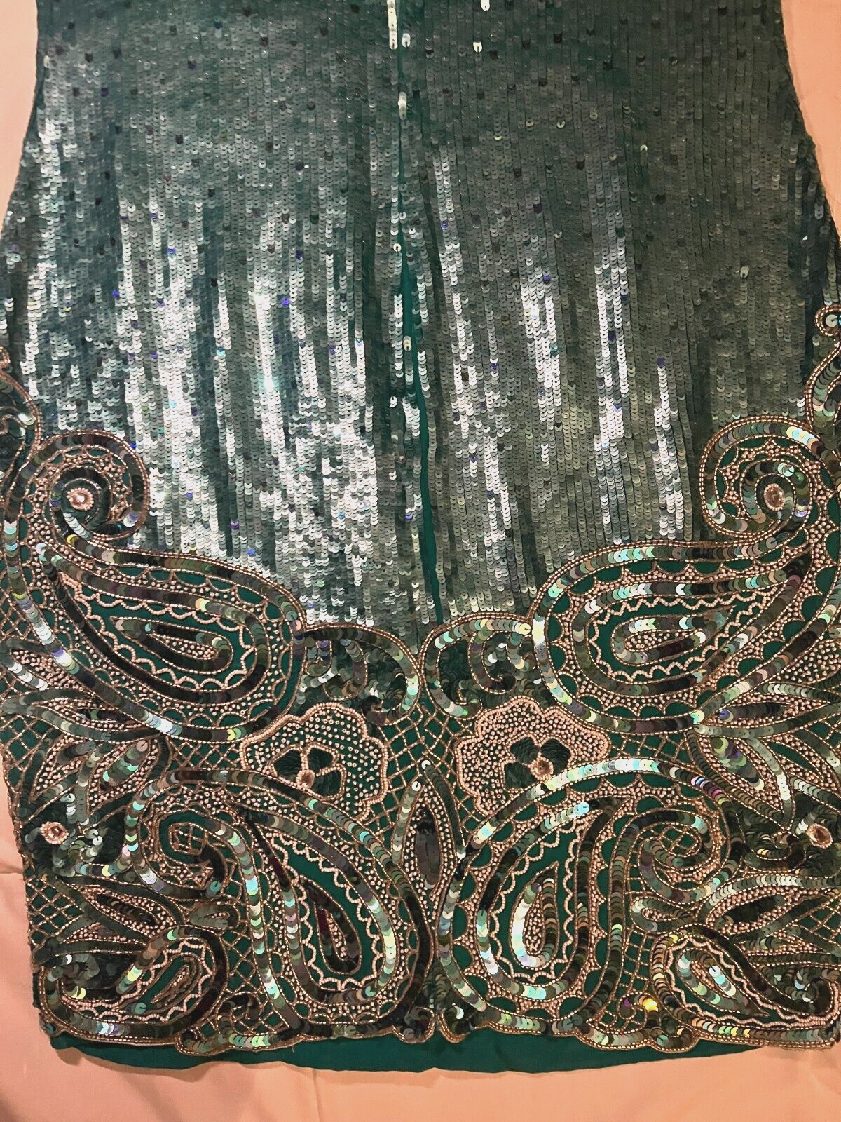 Naeem Khan Riazee Nights Blue Silver Beaded Evening Formal Dress M