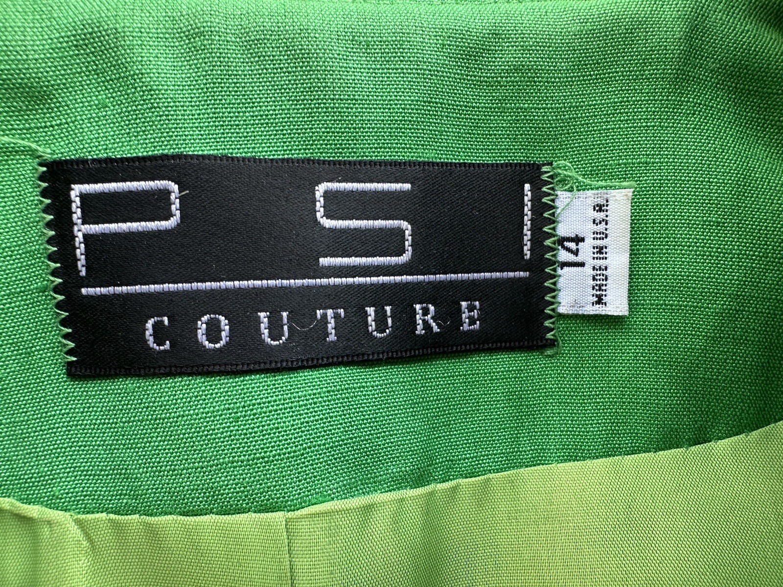 Vintage PSI Couture Green Saint Patricks Blazer & Skirt Set Sz 14 Union Made USA