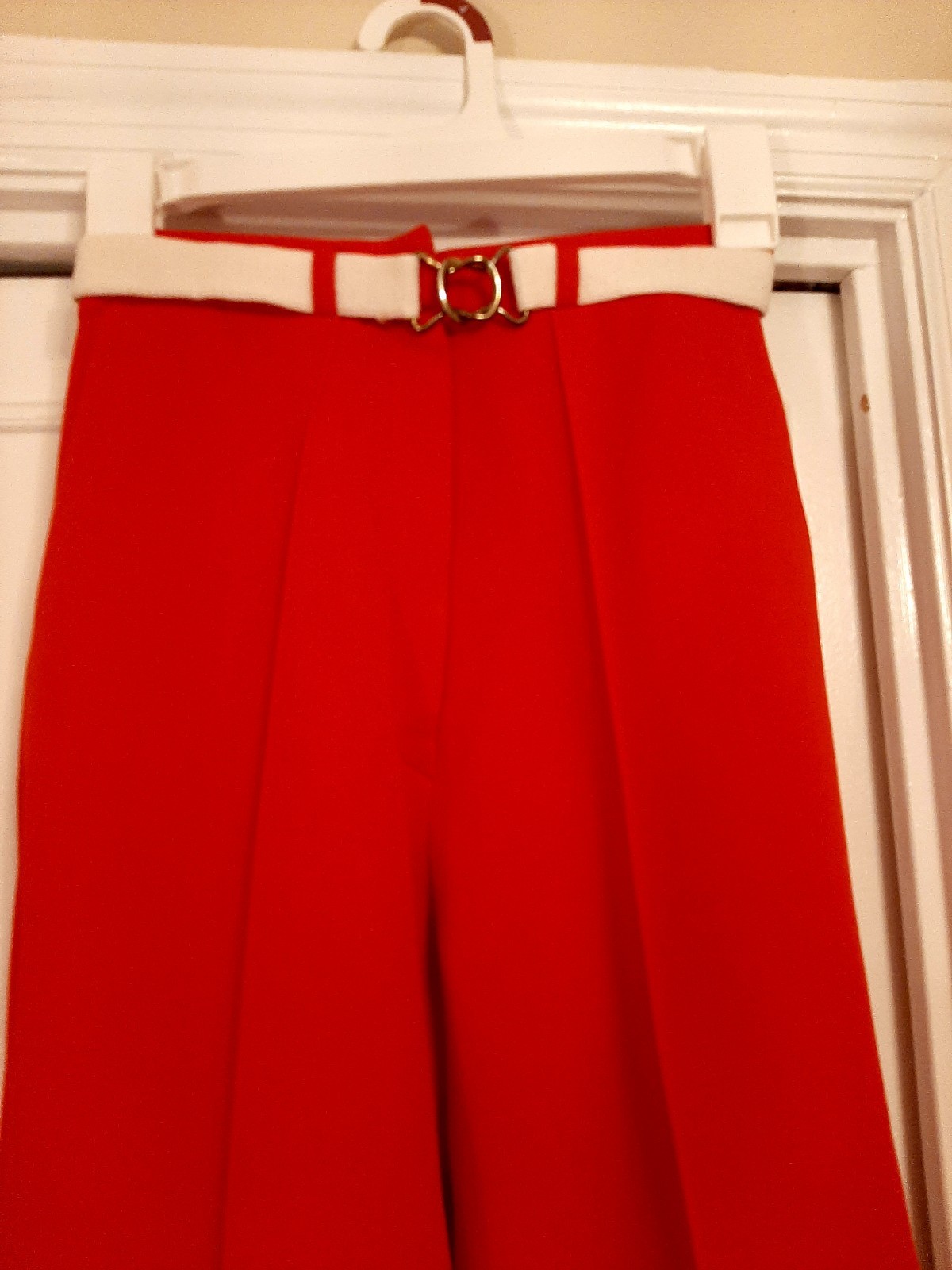 Red Vintage Jacket and Pants Casual Set for Women