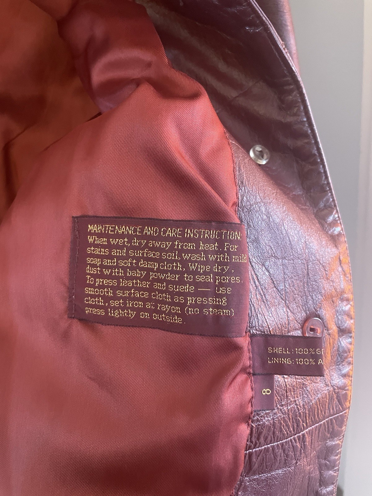 Vintage Etienne Aigner 100% Genuine Leather Burgundy Jacket