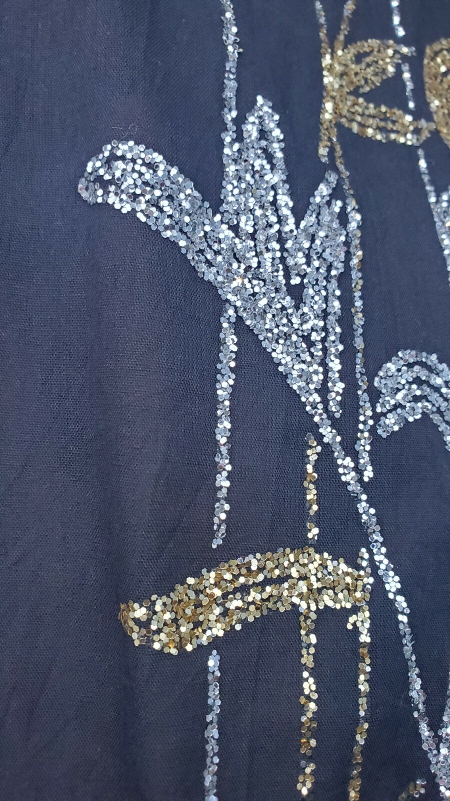 LOT Vintage 80s Glam Gold Silver Glitter Embellished Top BEDAZZLE Blouse GESTE