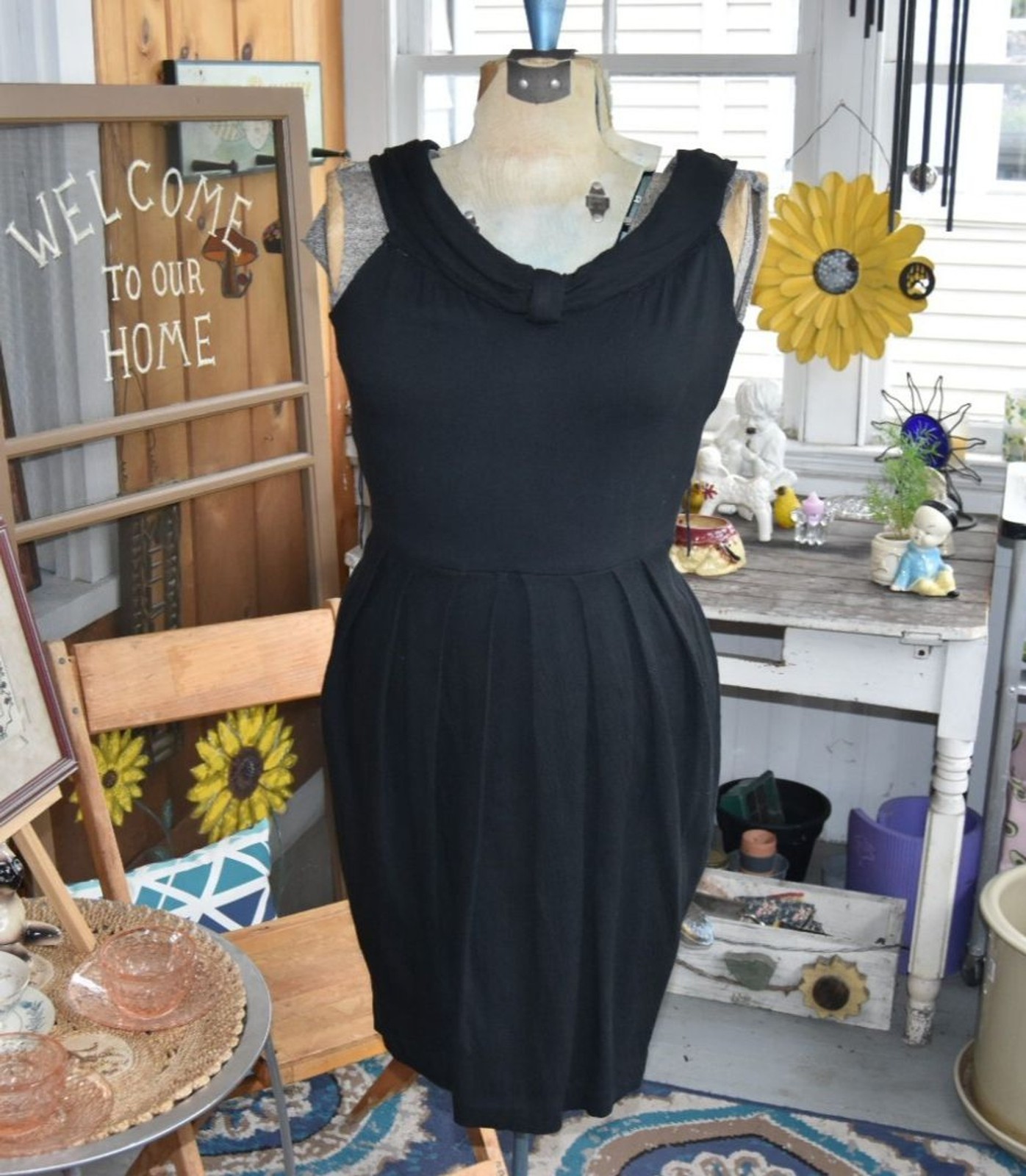 Vintage 1960s Wiggle Dress with 1980s Sheer Bronze Overlay A-Line Dress XS