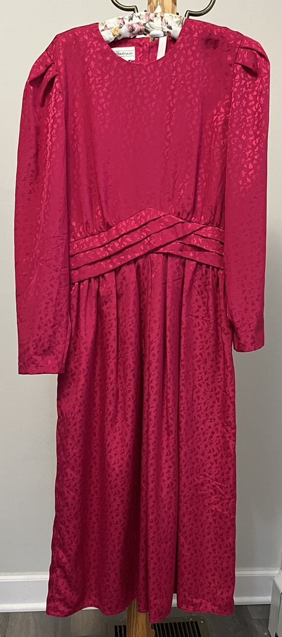 Vintage 1980s Maggie Boutique Pink Leopard Print Dress Shoulder Pads SMOKE FREE