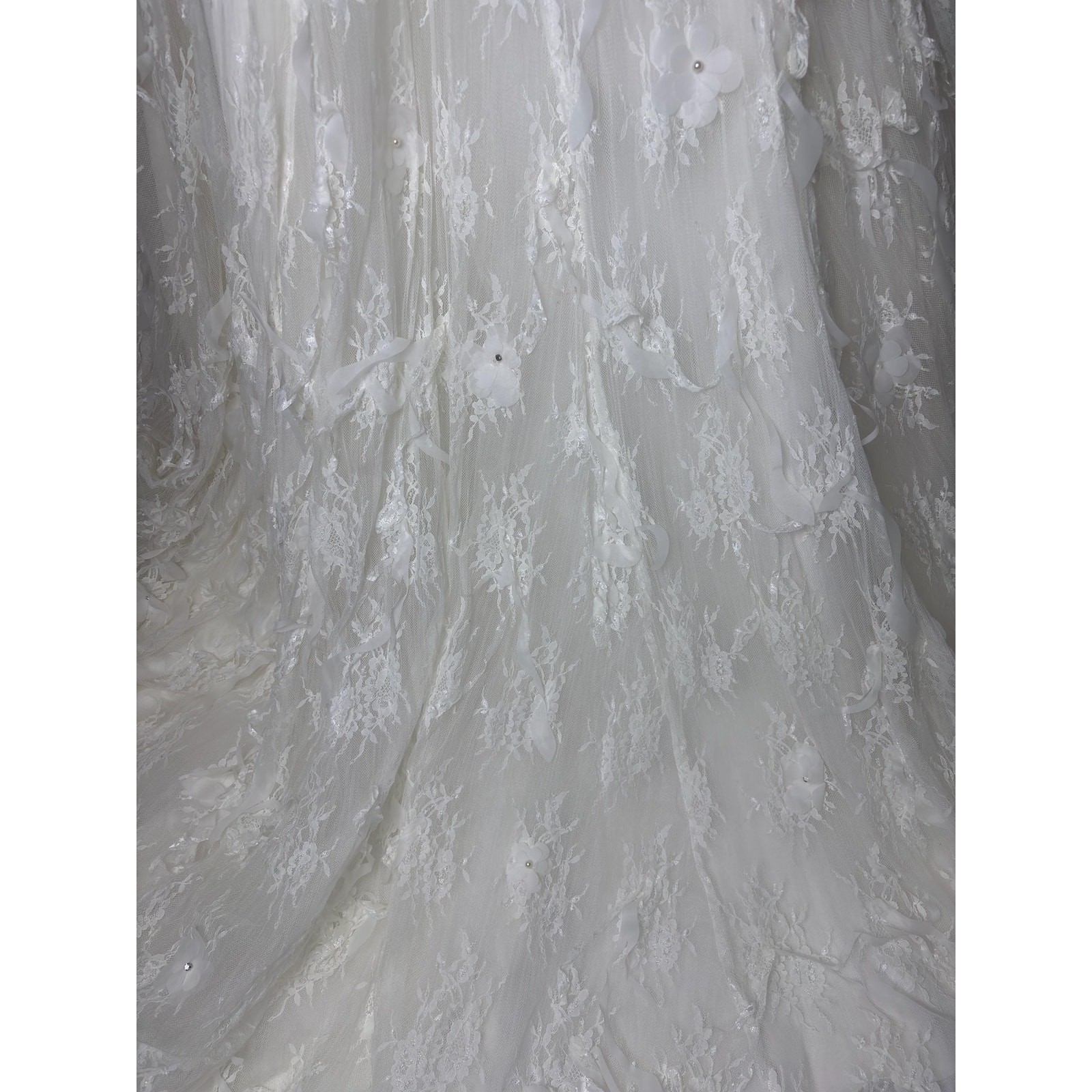 Vintage 3D Floral Wedding Bridal Dress Bride Dress Fairycore Wedding Gown