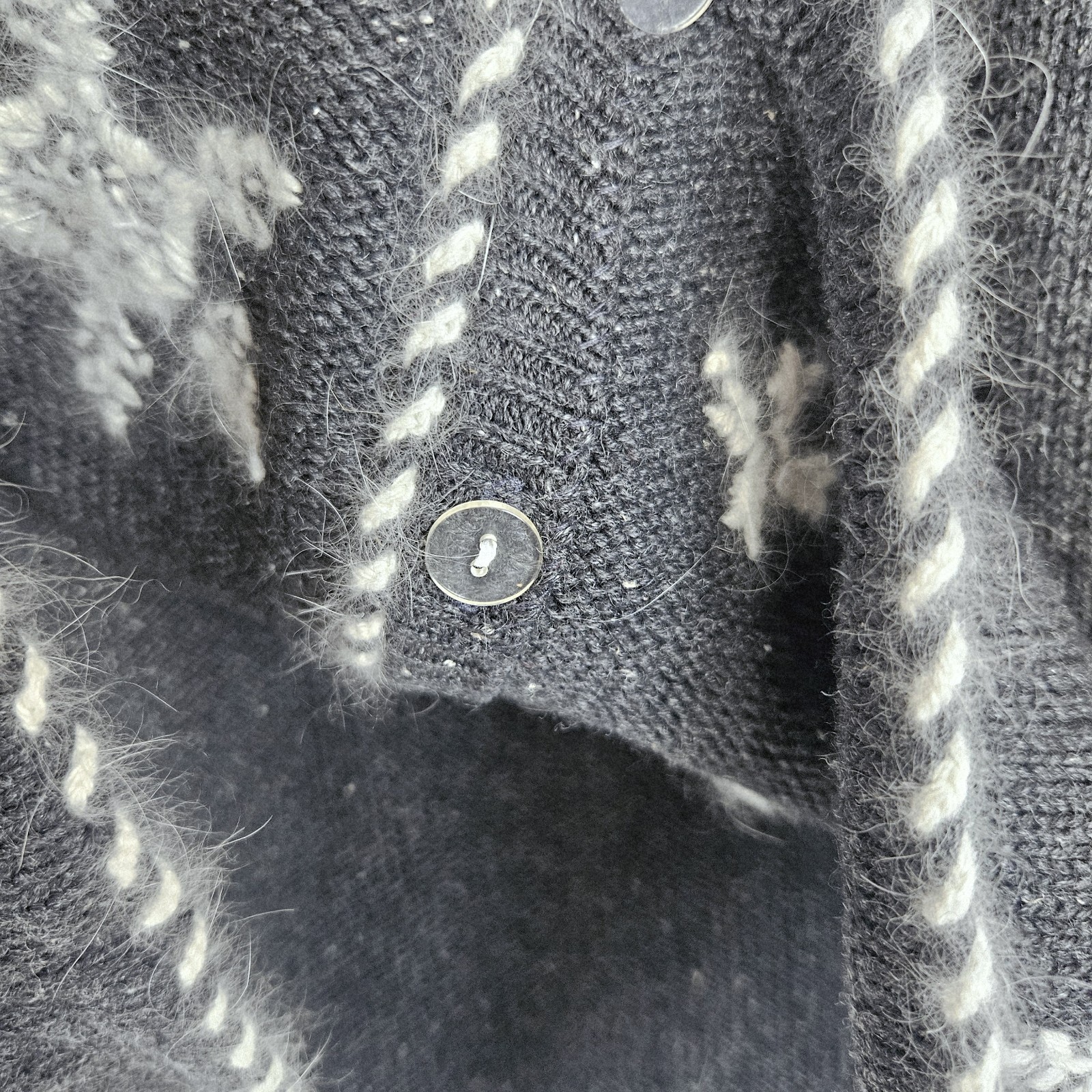 Vintage Paul Harris Christmas Cardigan Sweater Gray Snowflakes Winter Women L