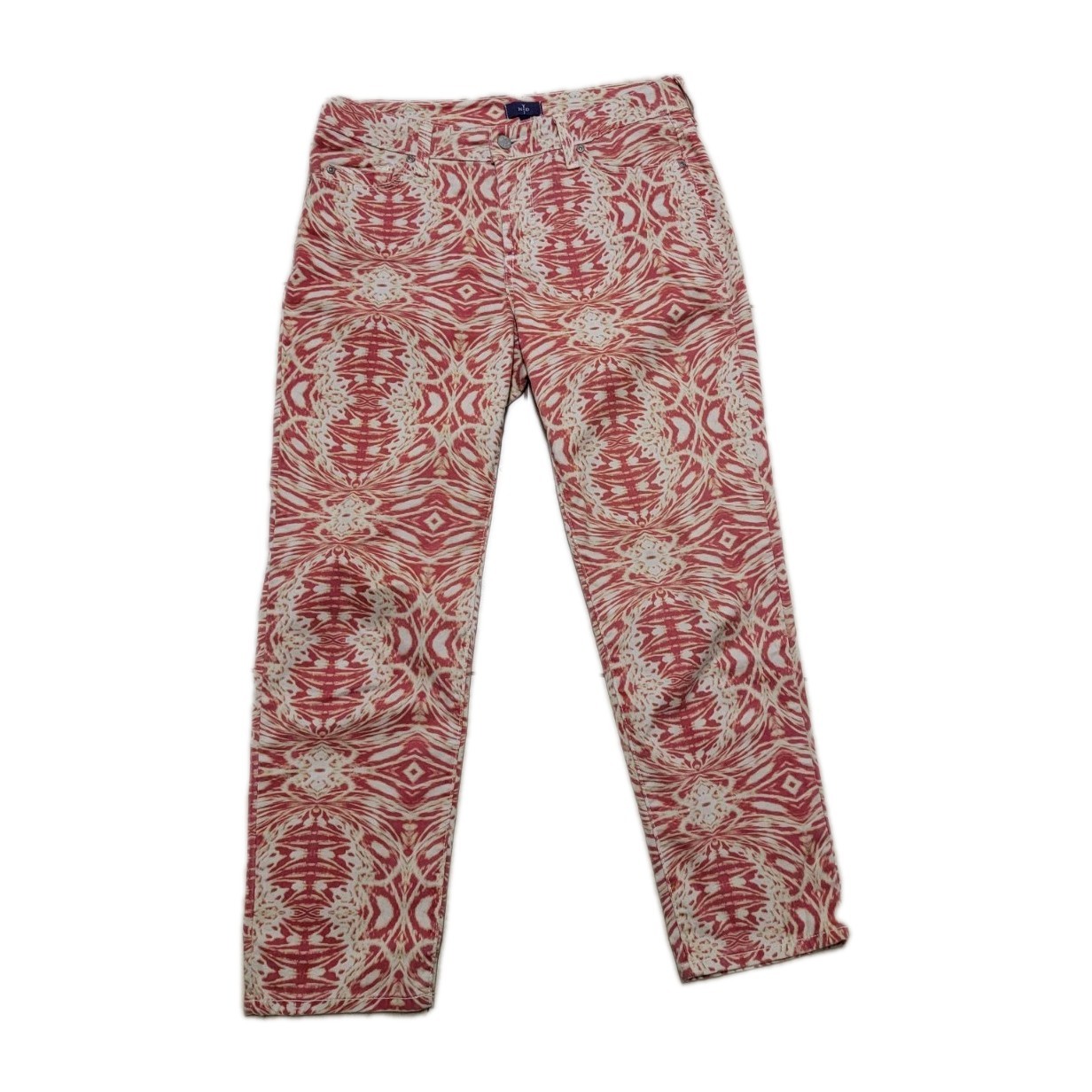 Vintage NYDJ Size 6 Tiedye Look Ankle Skinny Jeans Ankle Coral Lift Tuck Stretch