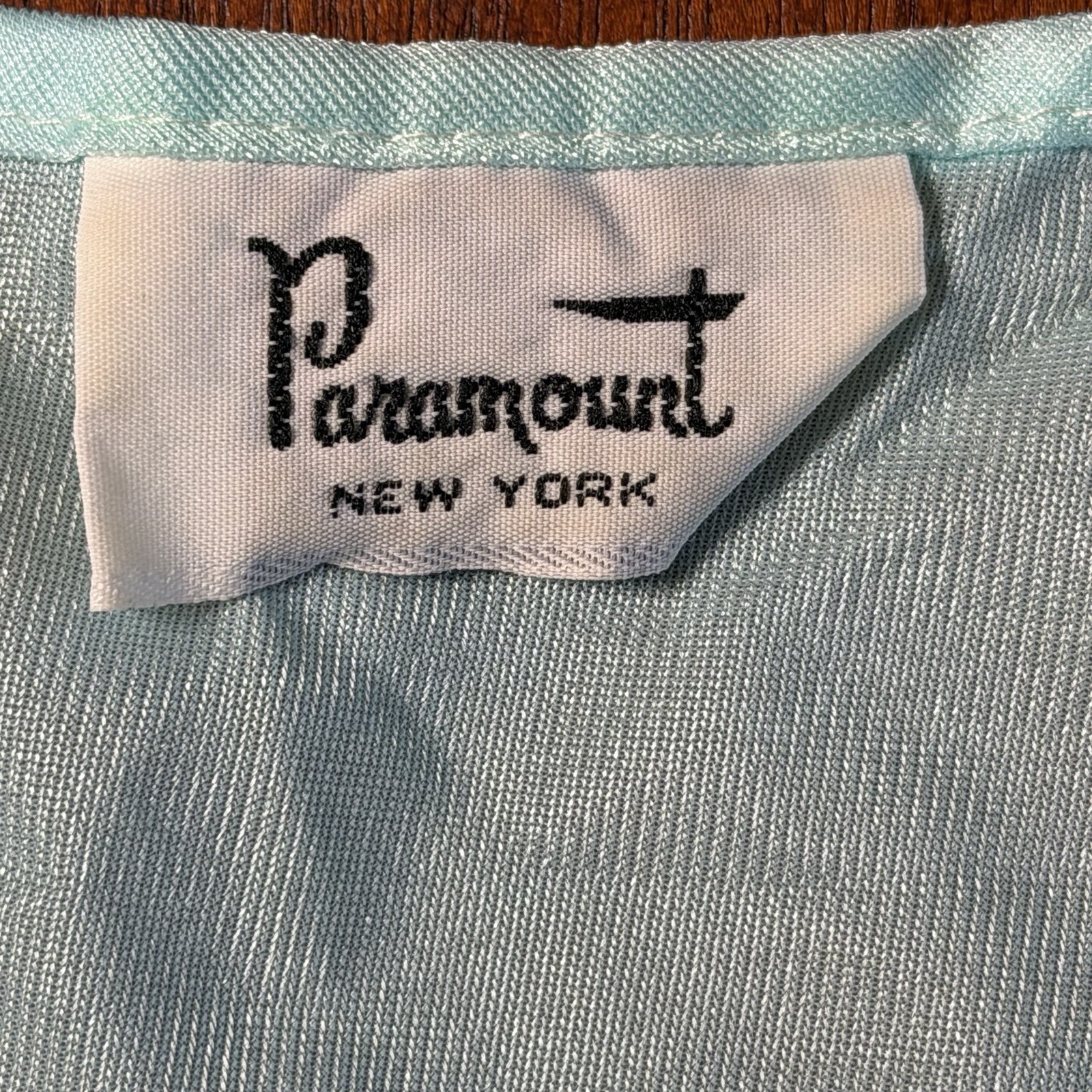 Vintage Paramount New York Turquoise Nightgown 80s Floor Length Trad L/XL
