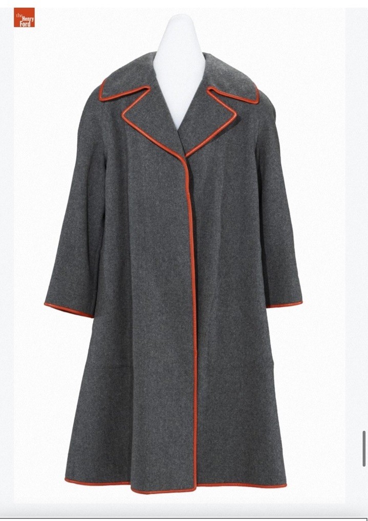 Rare Vintage 60s/70s Sills Bonnie Cashin Leather Binding Belted Wool Coat