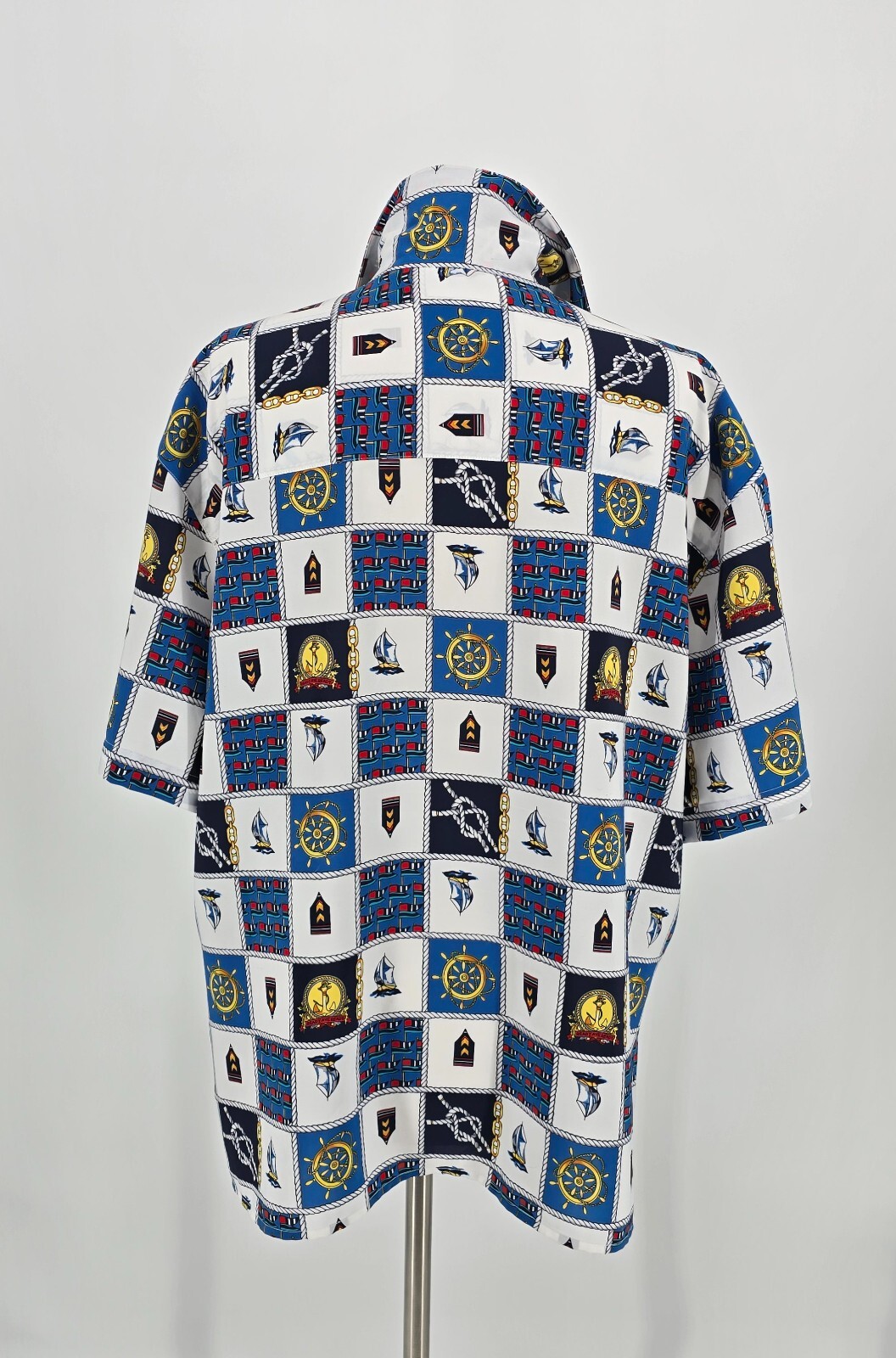 Vtg La Chine Plus by Galinda Wang Blouse Sz 20W Nautical Blouse Short Sleeve