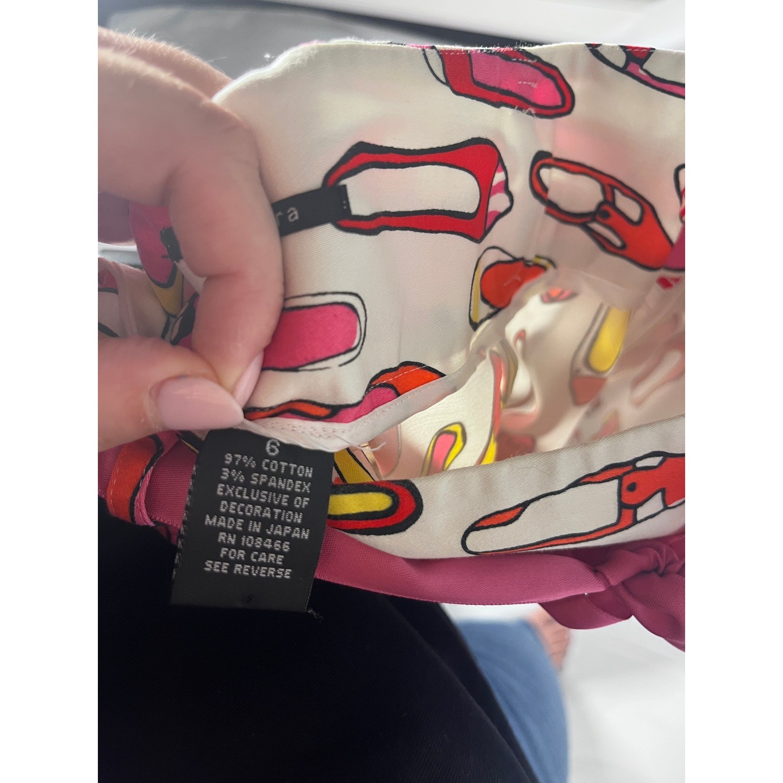 Sandra Vintage Y2K Twee Statement Shoe Print Skirt Sz 6 Pink Satin Bow Coquette