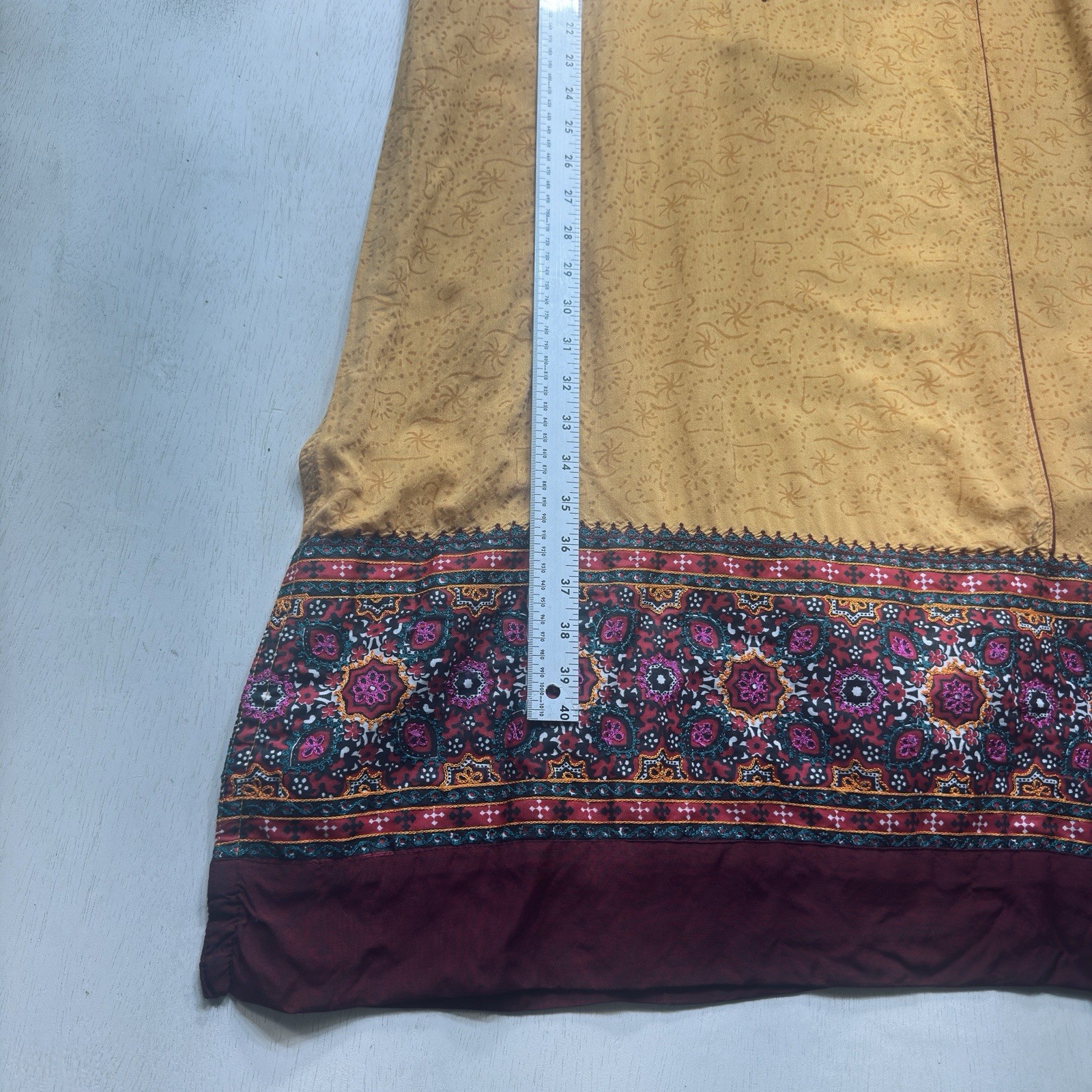 Sha Posh Long Dress Floral Embroidered Side Slit Grannycore Medium