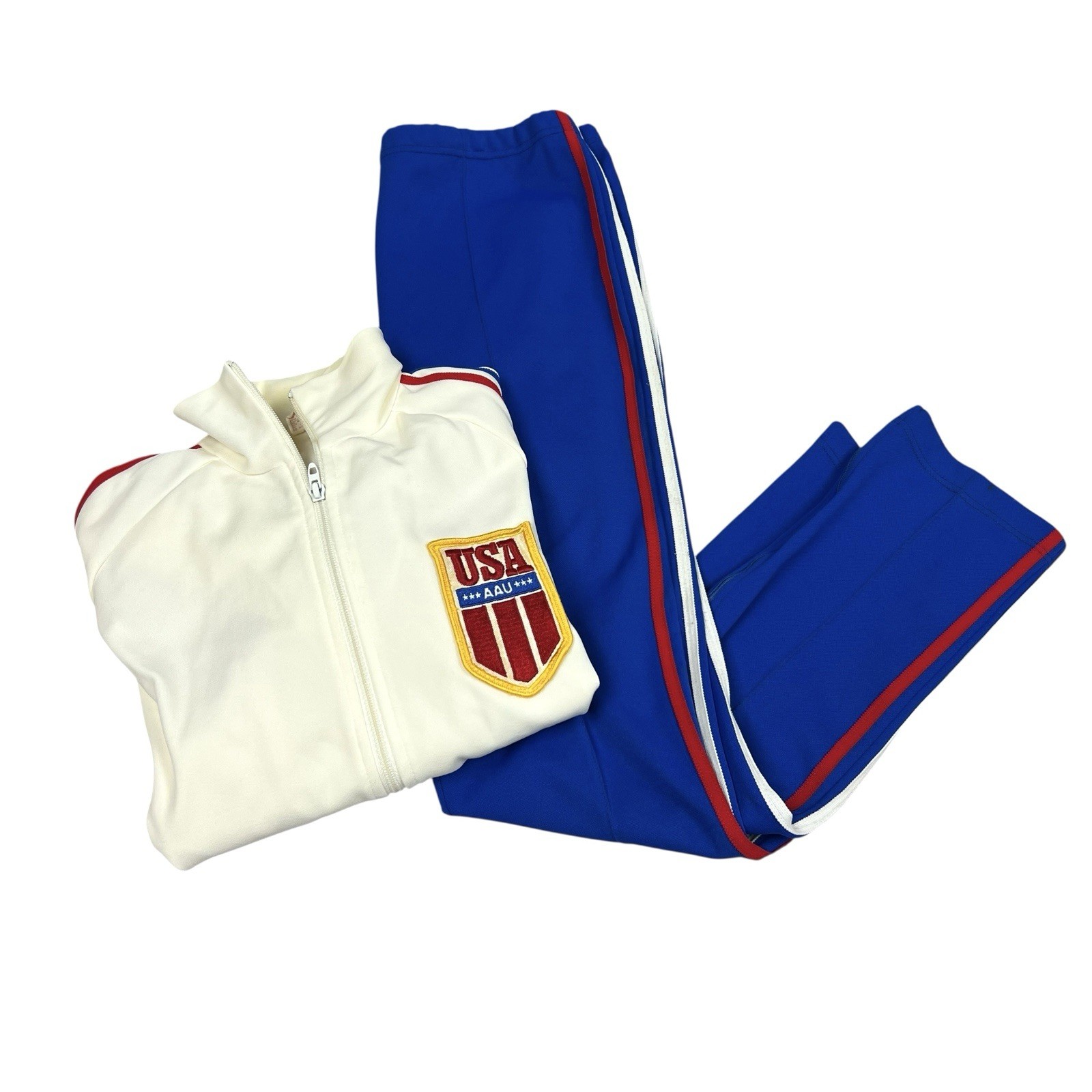 Vintage Broderick Adult Olympic USA Jumpsuit Outfit Set Size XS/S 70s 80s AAU