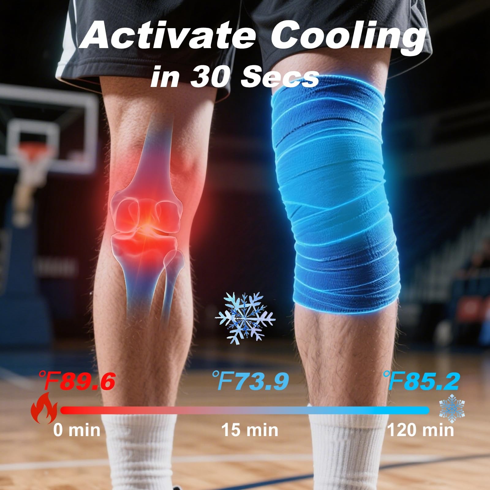 4 Packs Ice Tape, Self Sticking Bandage Wrap,Instant Cold Compression Tape Wrap,
